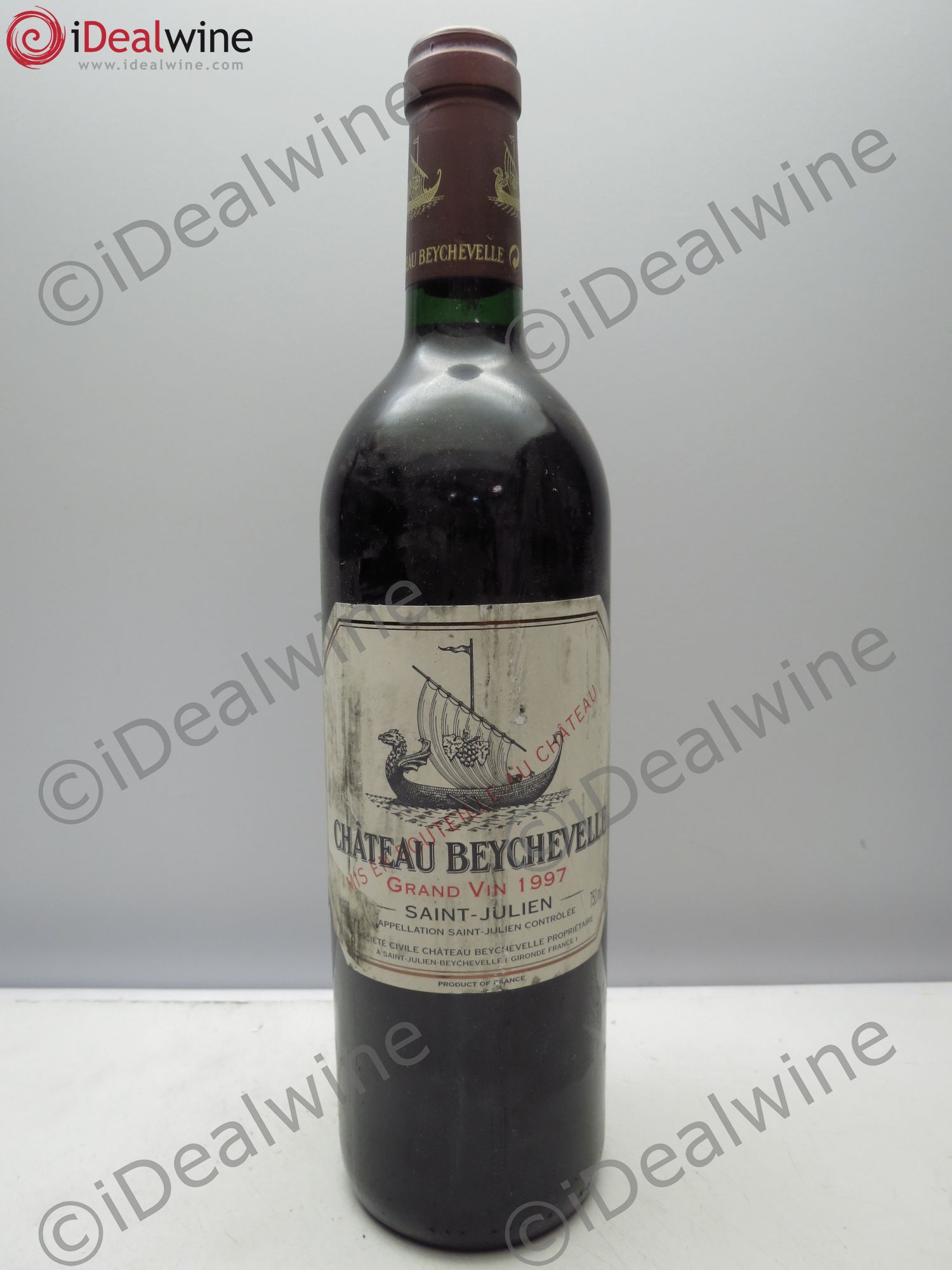 Château Beychevelle 4ème Grand Cru Classé (morceaux de scotch collé sur l'étiq.) 1997 - Posten von 1 Flasche - 0