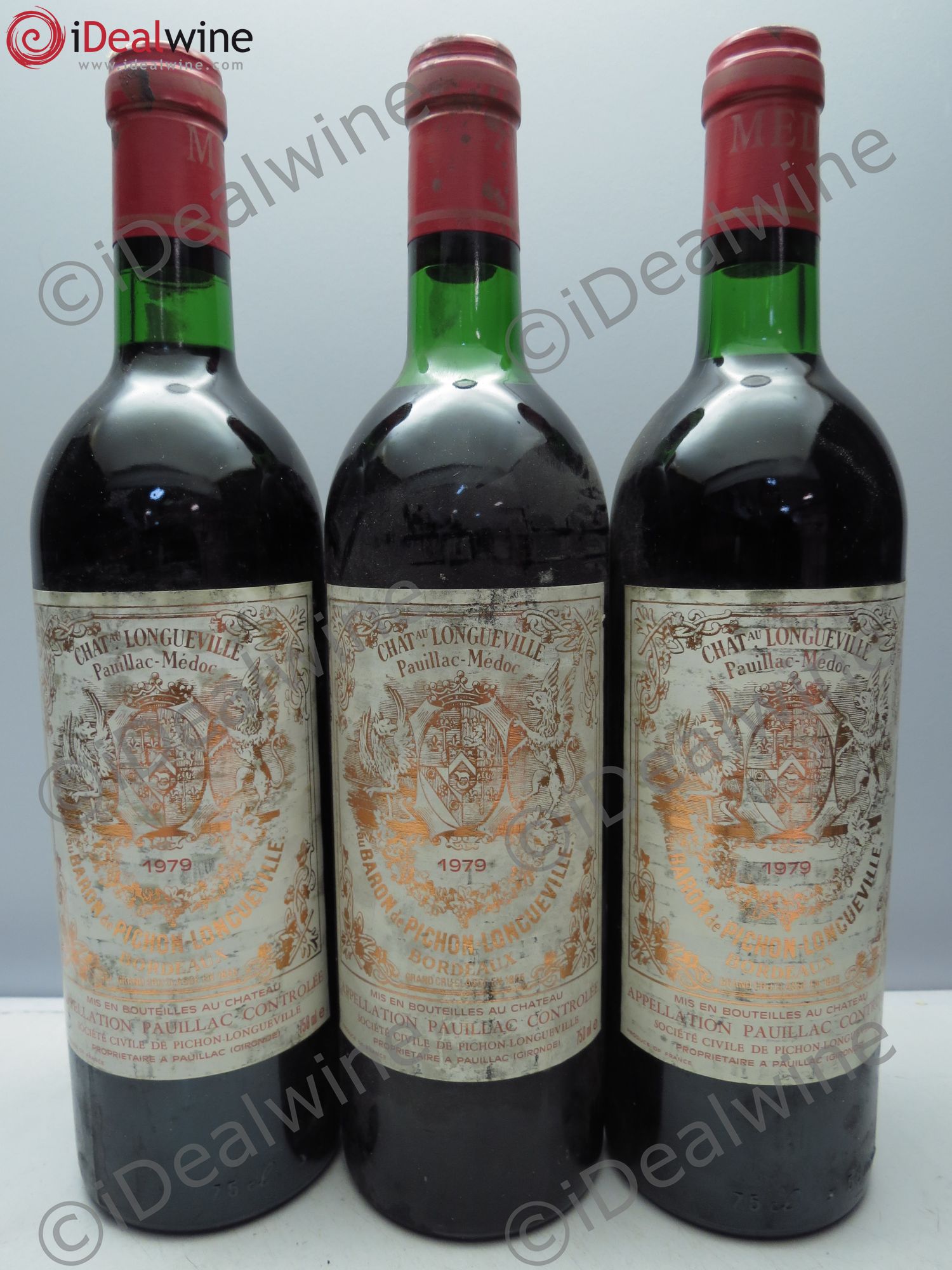 Pichon Longueville Baron 2ème Grand Cru Classé 1979 - Lot de 3 bouteilles - 0