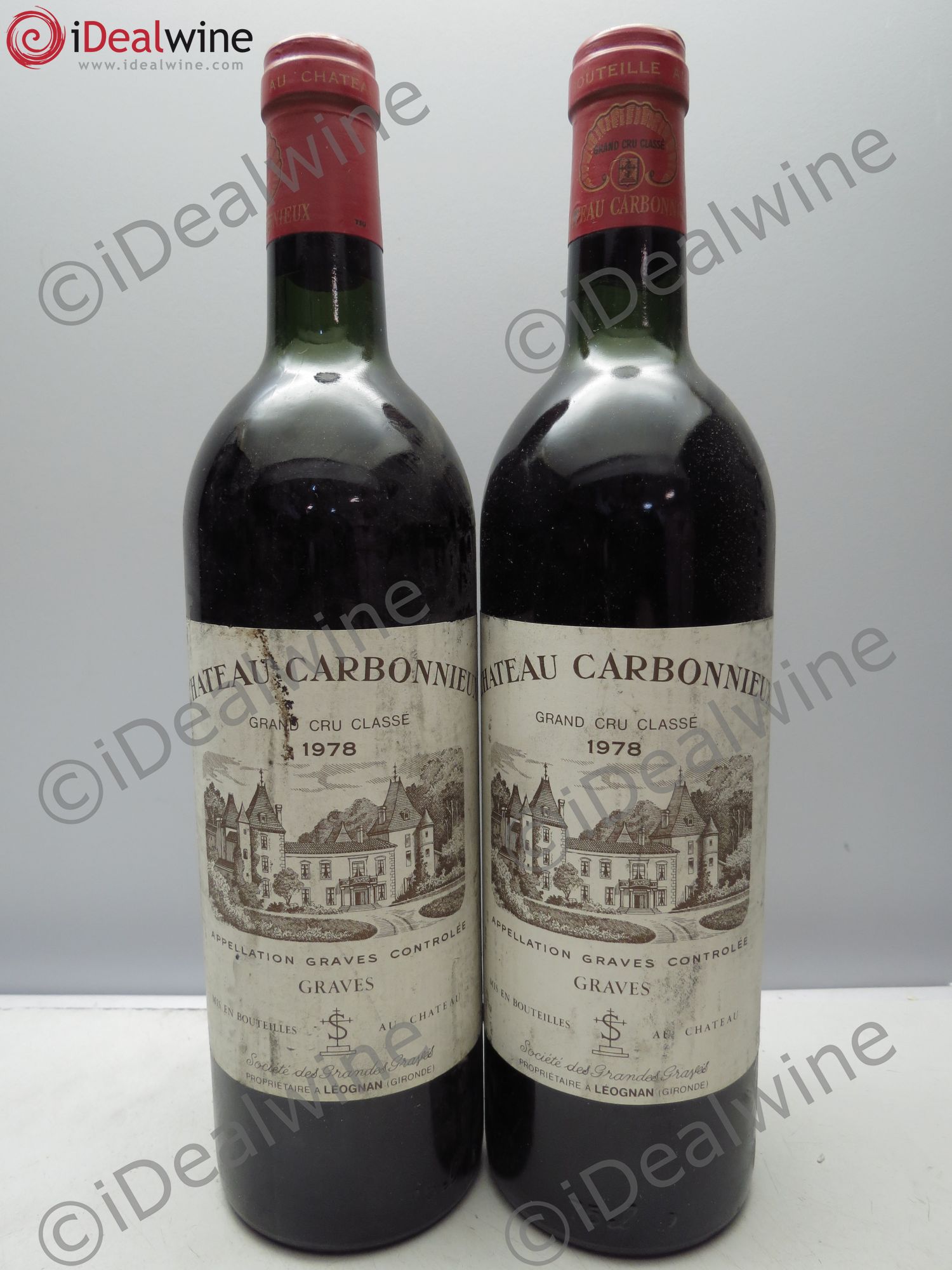 Château Carbonnieux Cru Classé de Graves 1978 - Lot de 2 bouteilles - 0