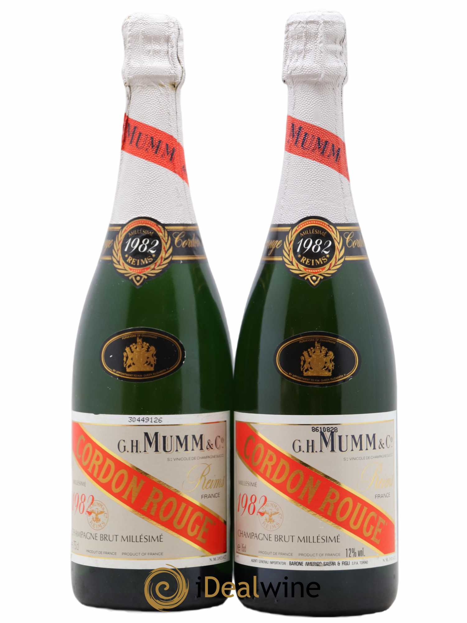 Cordon Rouge Mumm 1982 - Lot of 2 bottles - 0