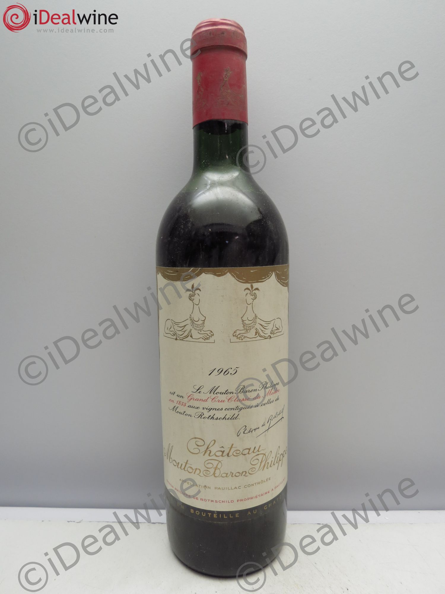 Château d' Armailhac - Mouton Baron(ne) Philippe 5ème Grand Cru Classé 1965 - Lot de 1 bouteille - 0