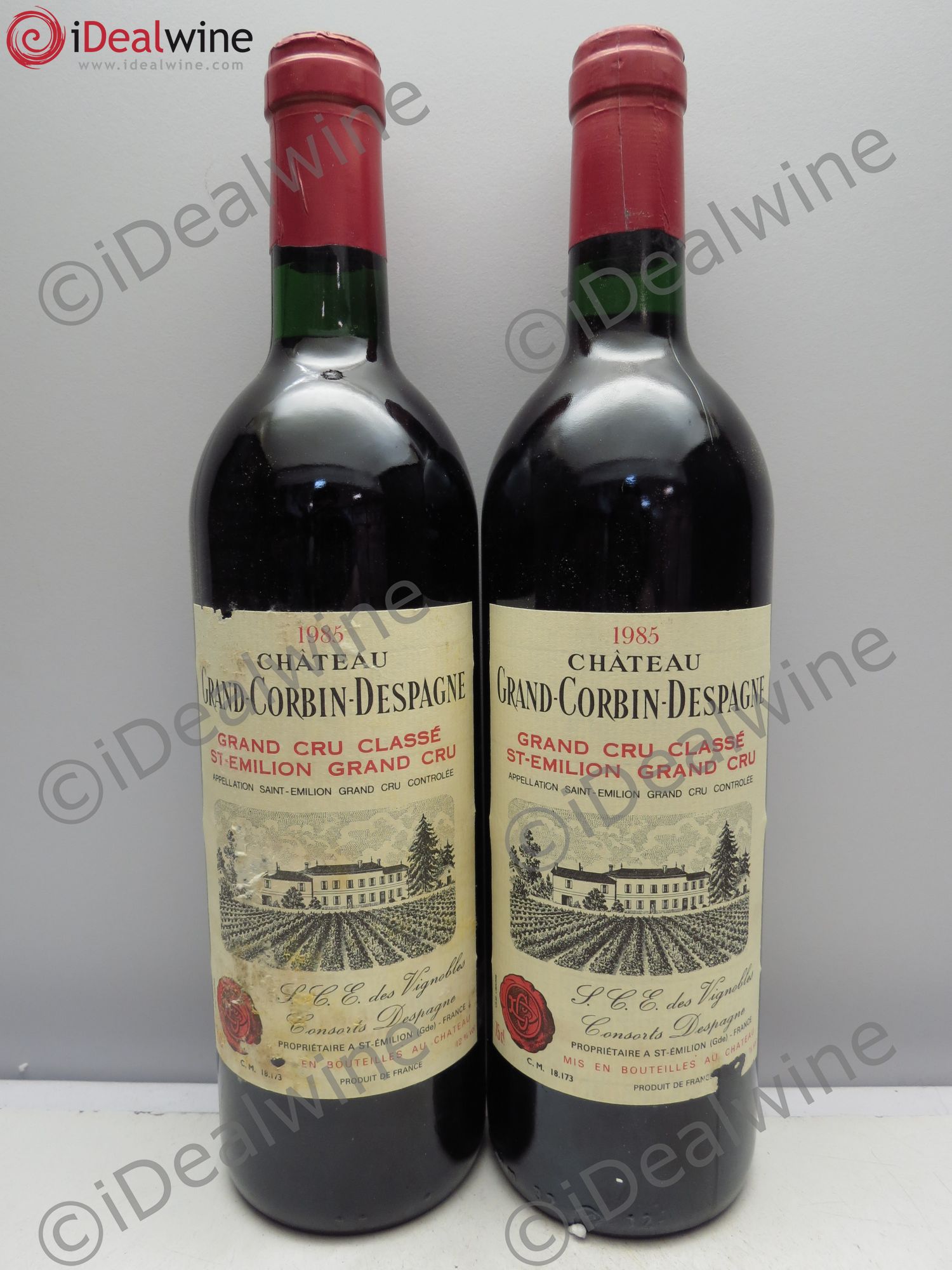 Château Grand Corbin Despagne Grand Cru Classé 1985 - Lot de 2 bouteilles - 0