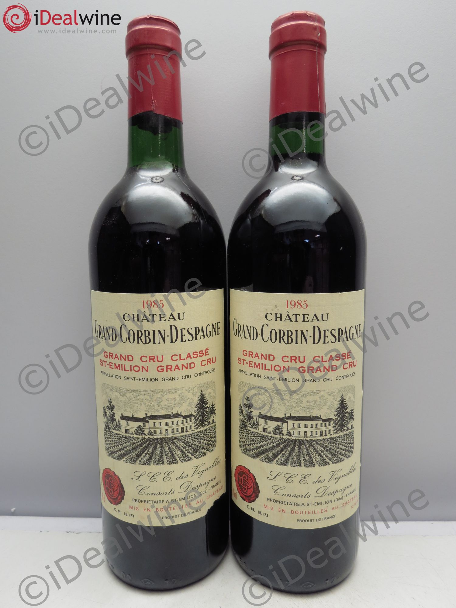 Château Grand Corbin Despagne Grand Cru Classé 1985 - Lot de 2 bouteilles - 0