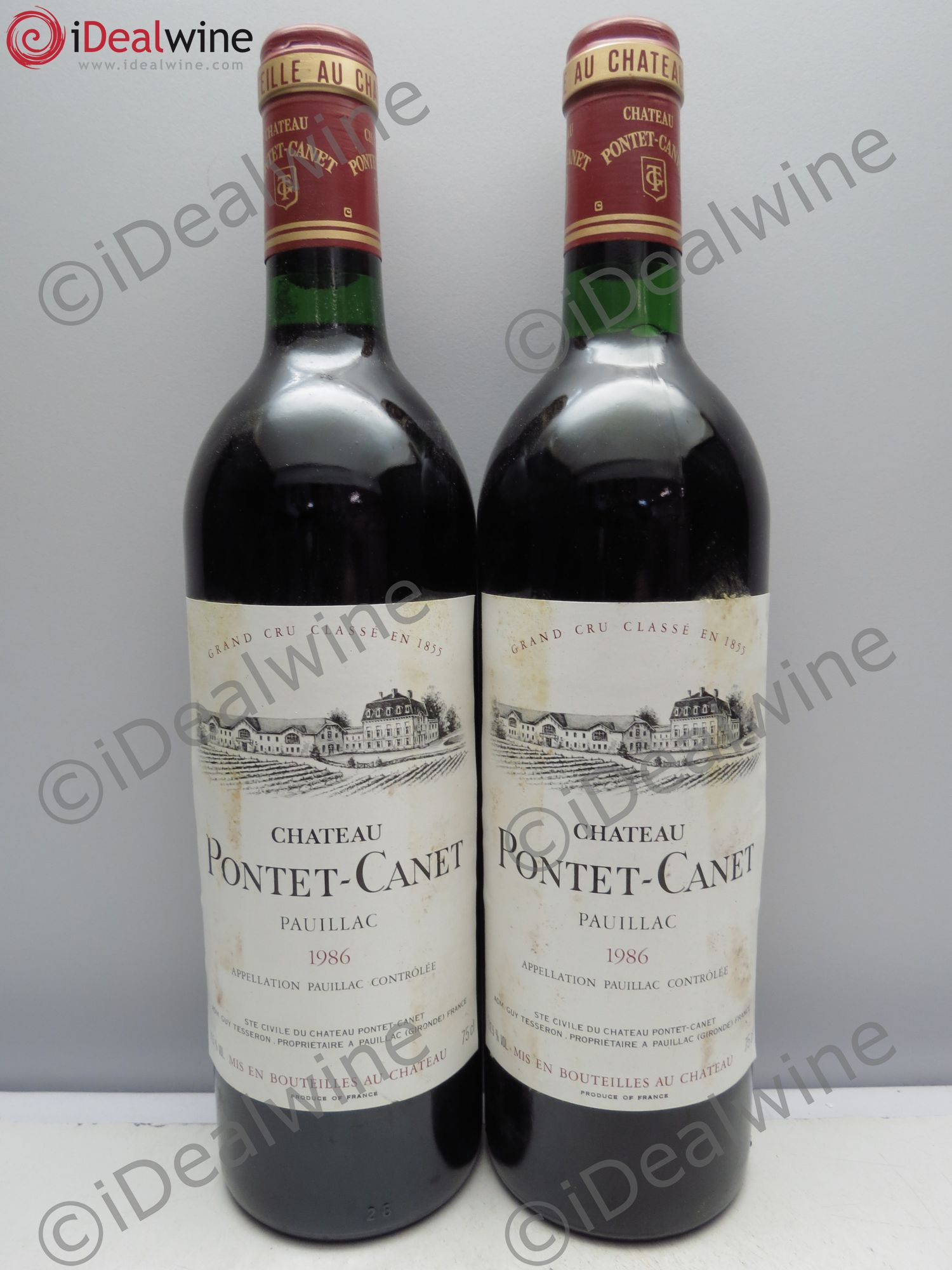 Château Pontet Canet 5ème Grand Cru Classé 1986 - Lot de 2 bouteilles - 0