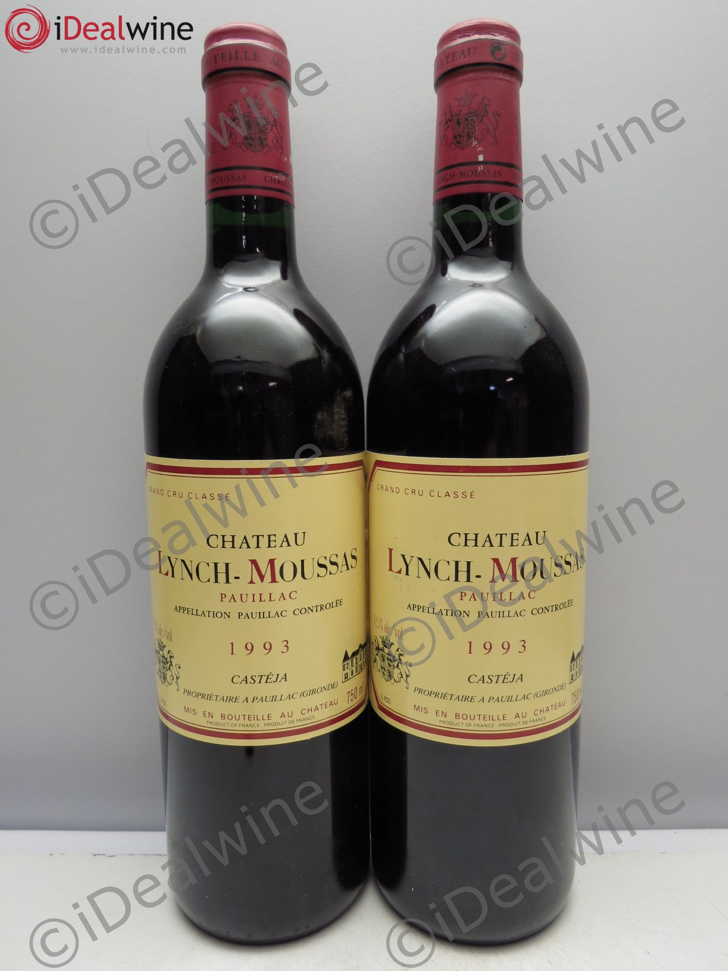 Château Lynch Moussas 5ème Grand Cru Classé 1993 - Lot de 2 bouteilles - 0