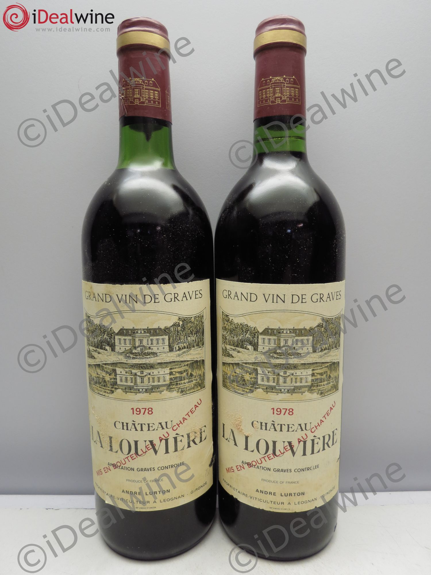 Château la Louvière 1978 - Lot de 2 bouteilles - 0