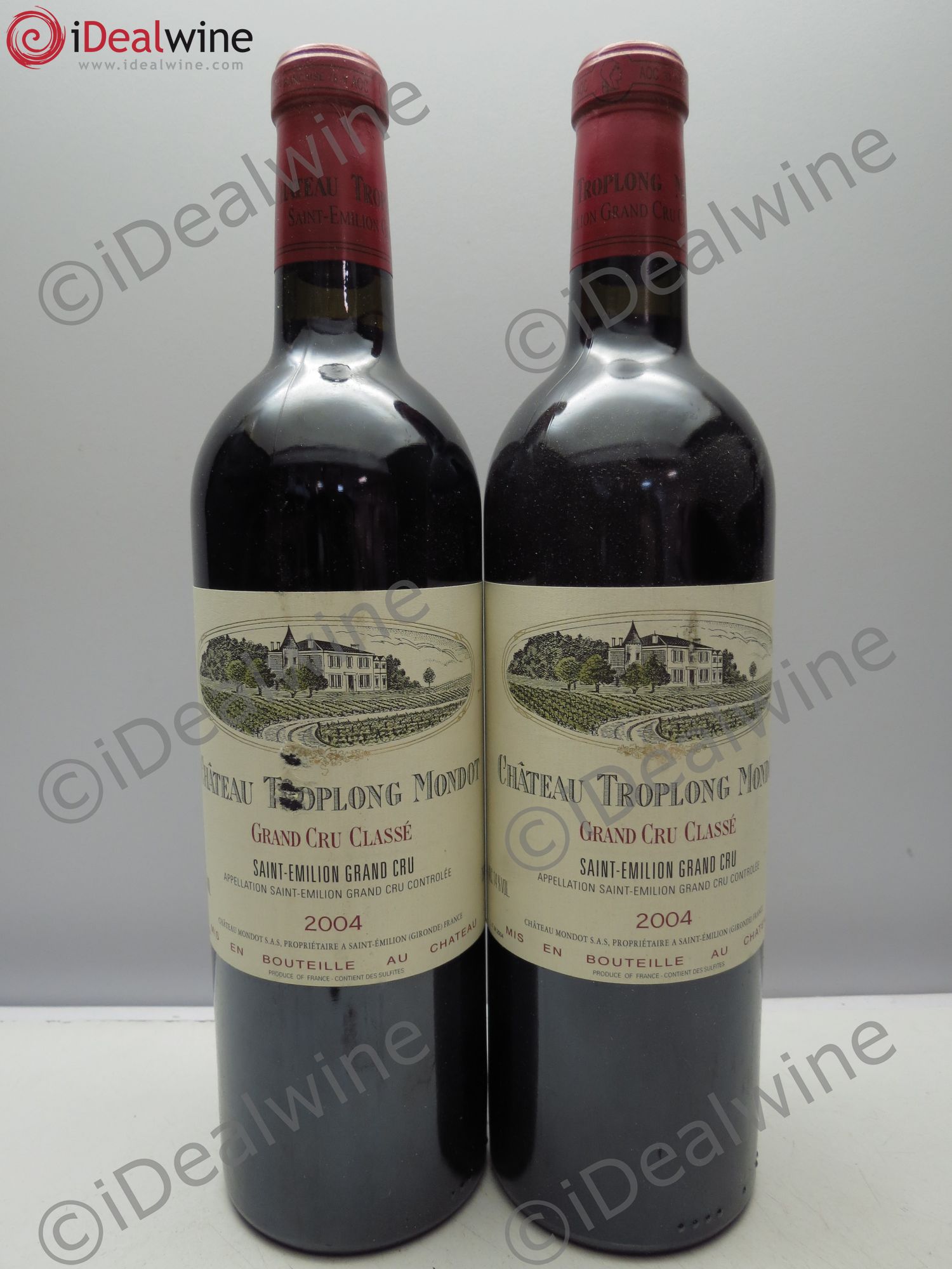 Château Troplong Mondot 1er Grand Cru Classé B 2004 - Lot de 2 bouteilles - 0