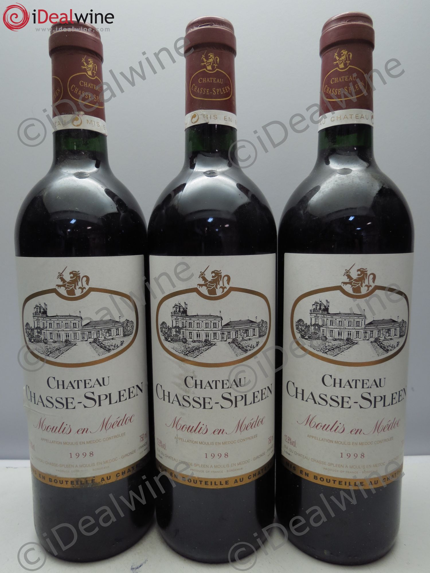 Château Chasse Spleen 1998 - Lot de 3 bouteilles - 0