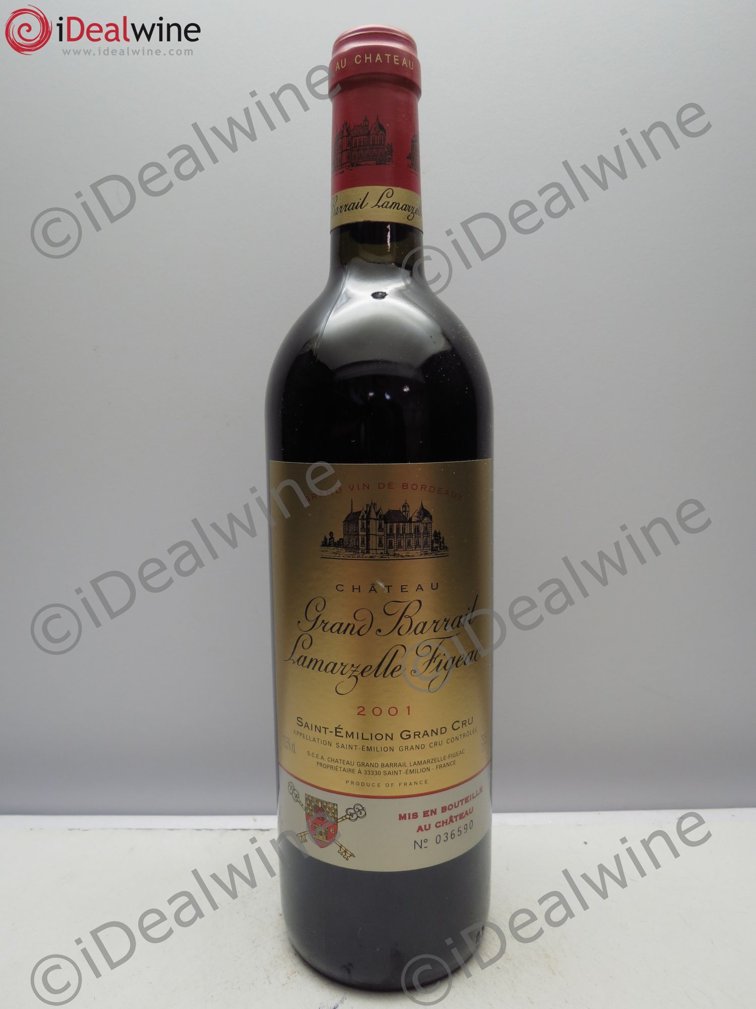Château Grand Barrail Lamarzelle Figeac Grand Cru Classé 2001 - Lot de 12 bouteilles - 0