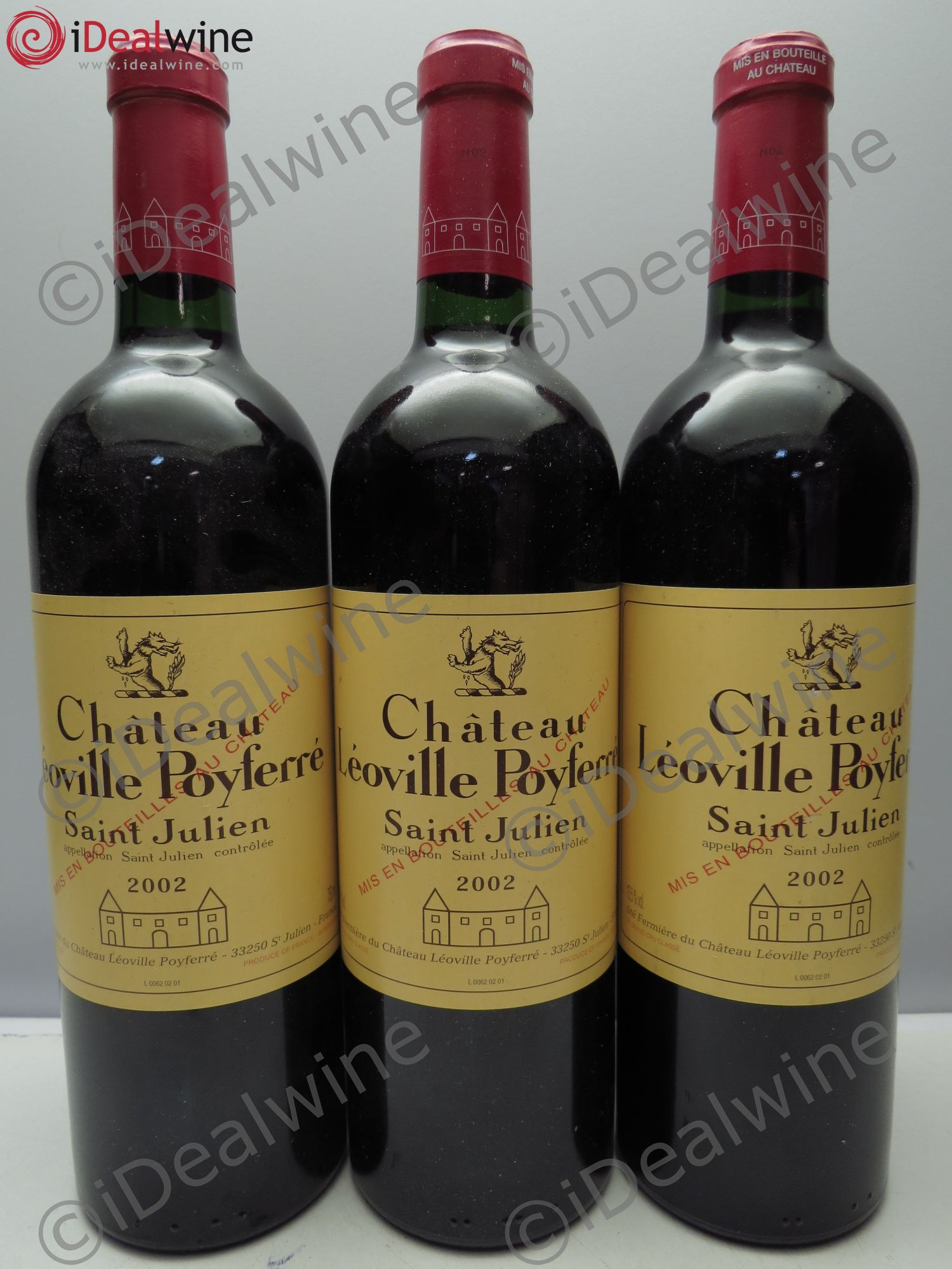 Château Léoville Poyferré 2ème Grand Cru Classé 2002 - Lot de 3 bouteilles - 0