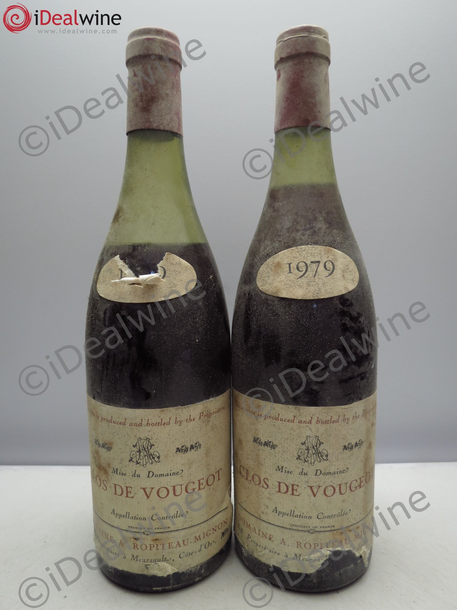 Clos de Vougeot Grand Cru Ropiteau Mignon (sans prix de réserve/no reserve) 1979 - Lot of 2 bottles - 0