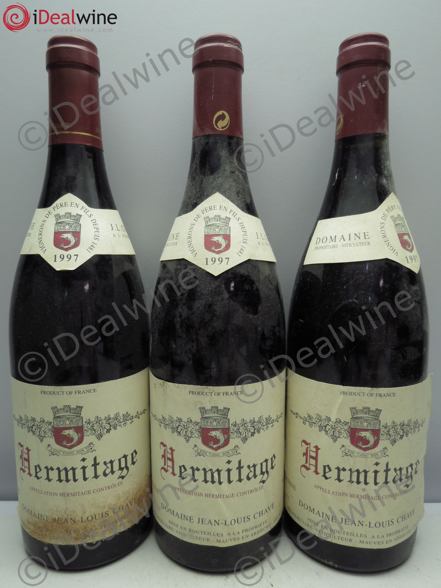 Hermitage Jean-Louis Chave 1997 - Lot de 3 bouteilles - 0