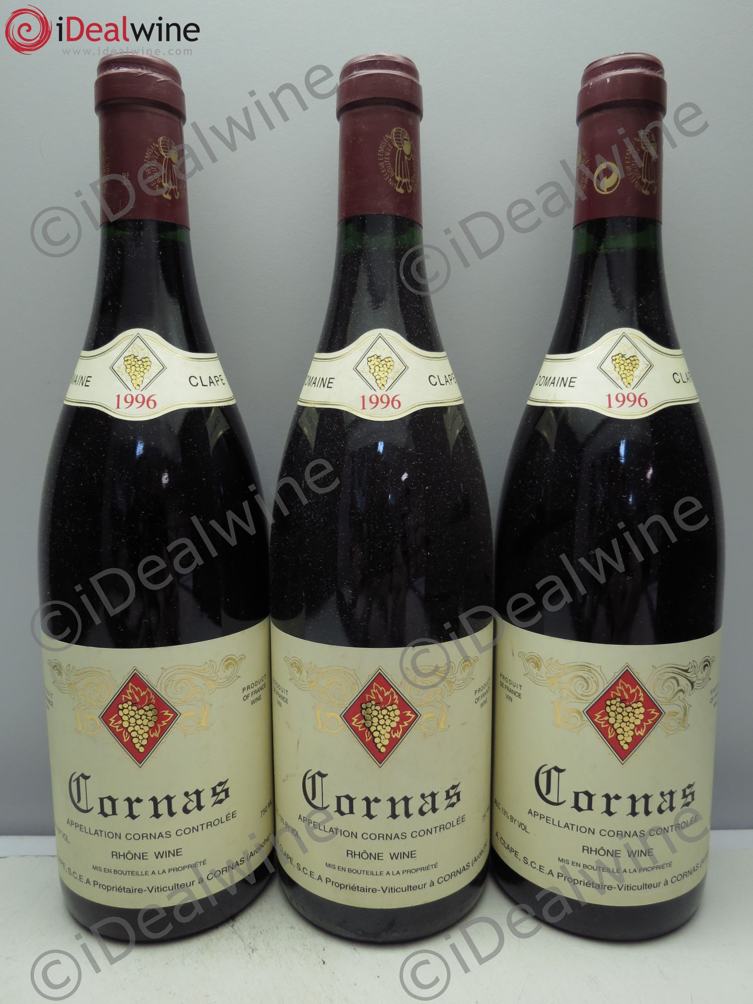 Cornas Auguste Clape 1996 - Lot de 3 bouteilles - 0