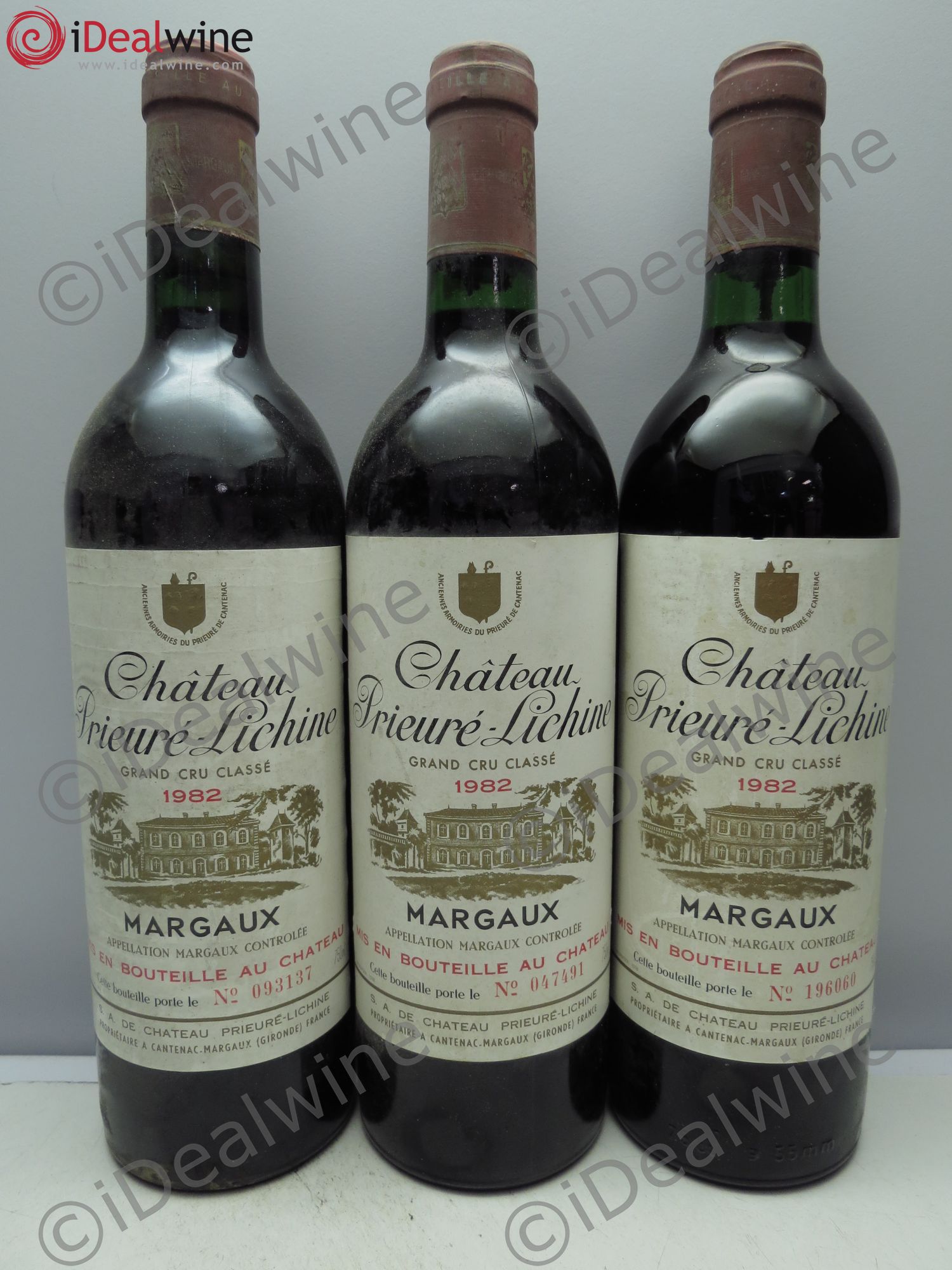 Château Prieuré Lichine 4ème Grand Cru Classé 1982 - Lot de 3 bouteilles - 0