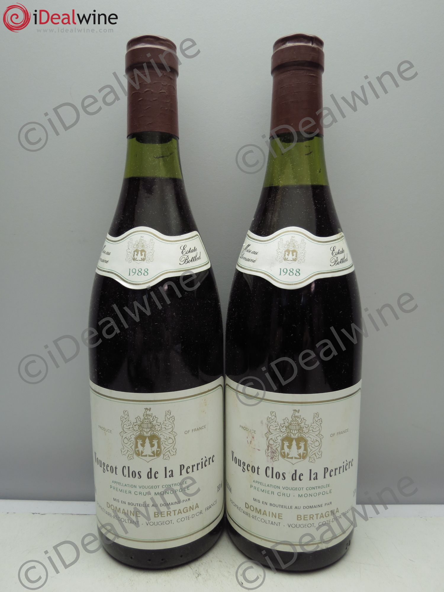 Vougeot 1er Cru Clos de la Perrière - Bertagna 1988 - Posten von 2 Flaschen - 0