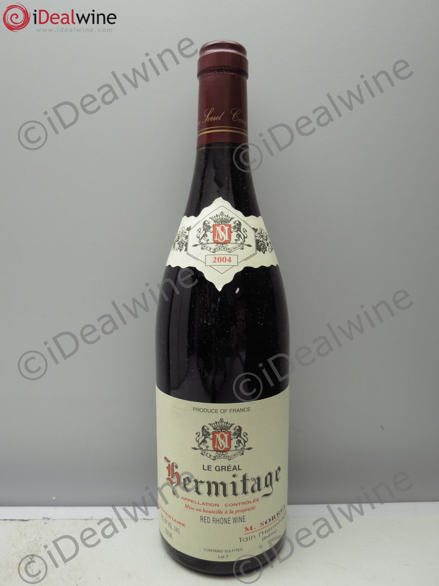 Hermitage Le Gréal Marc Sorrel 2004 - Lot de 6 bouteilles - 0