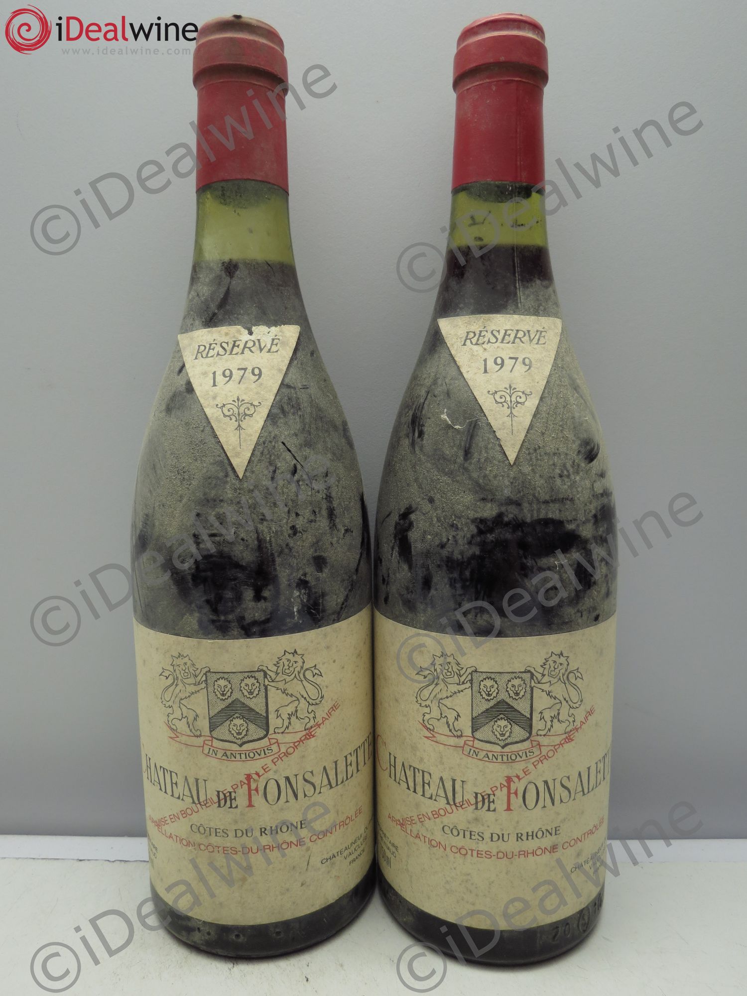 Côtes-du-Rhône Château de Fonsalette Emmanuel Reynaud 1979 - Lot de 2 bouteilles - 0