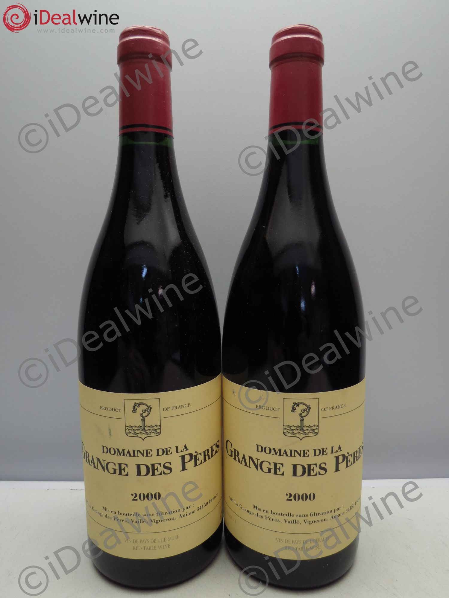 Pays d'Hérault Grange des Pères Laurent Vaillé 2000 - Lot de 2 bouteilles - 0