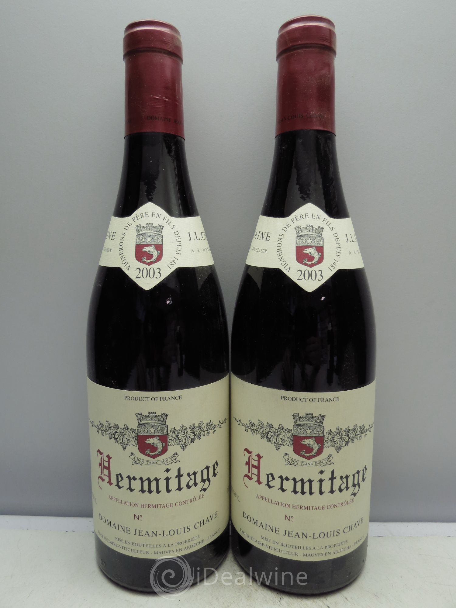 Hermitage Jean-Louis Chave 2003 - Lot de 2 bouteilles - 0
