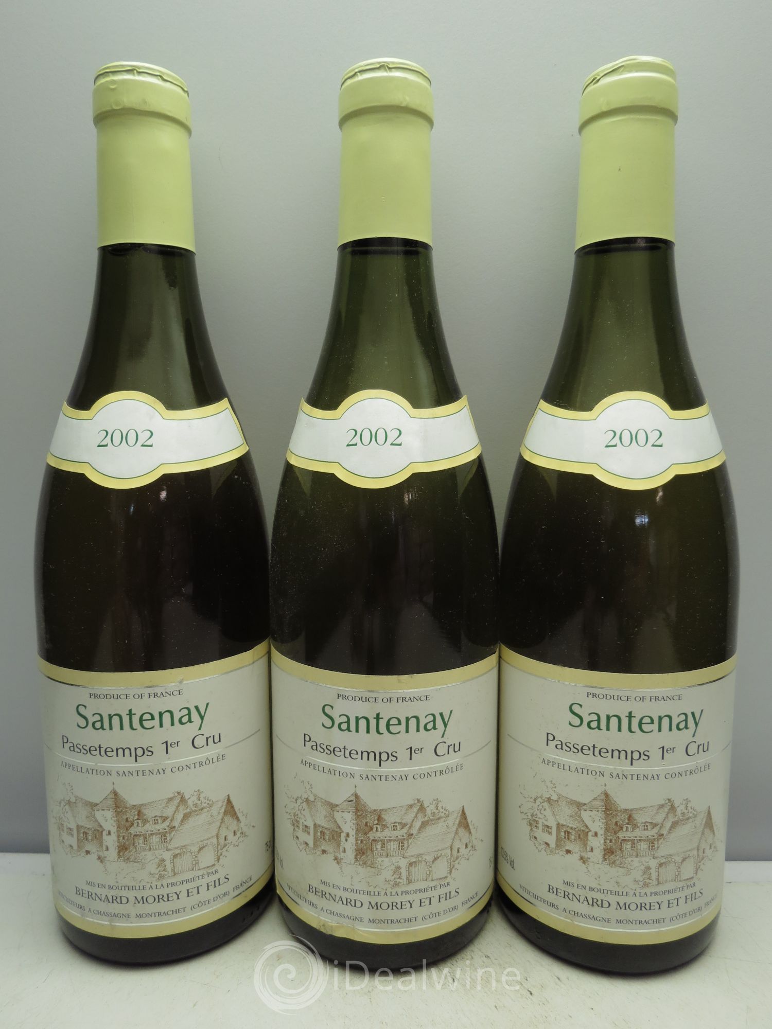 Santenay 1er Cru Passetemps Domaine Bernard Morey (sans prix de reserve/no reserve) 2002 - Posten von 3 Flaschen - 0