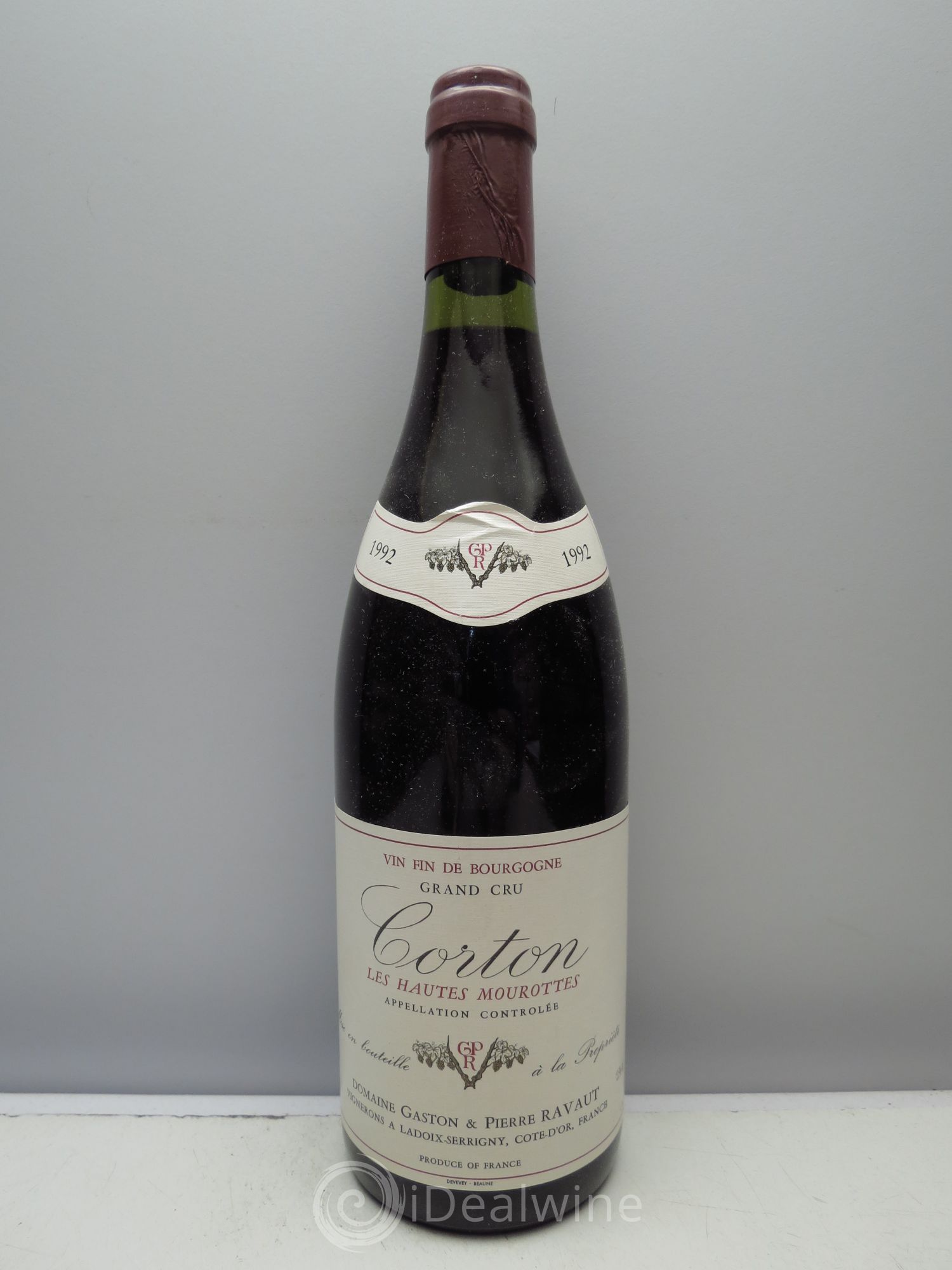 Corton Grand Cru les Hautes Mourottes Domaine Ravaut (sans prix de réserve / no reserve) 1992 - Posten von 1 Flasche - 0