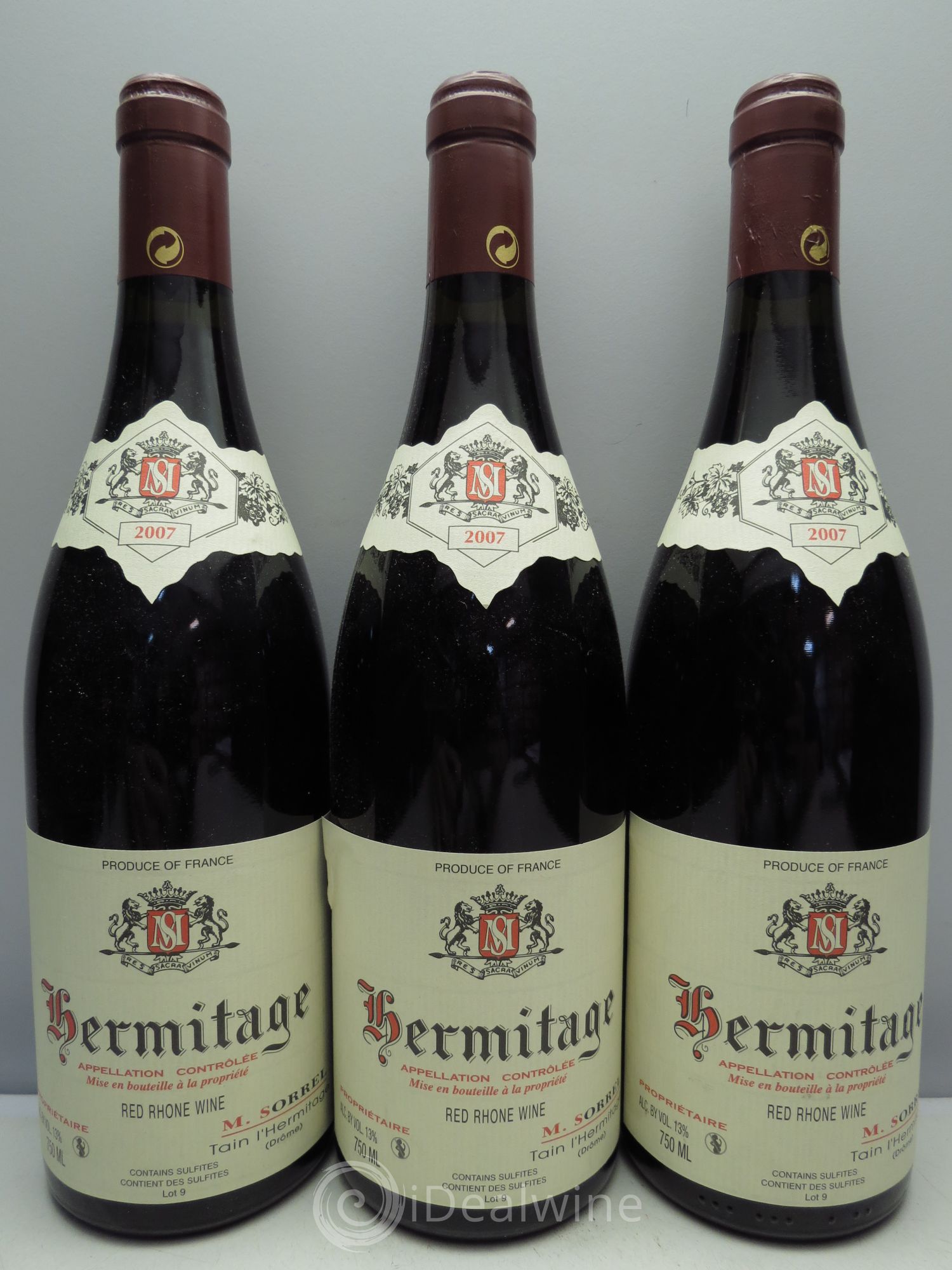 Hermitage Marc Sorrel 2007 - Lot de 3 bouteilles - 0