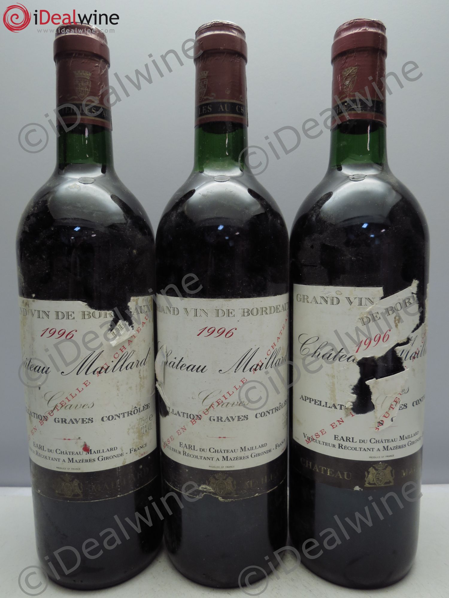 Bordeaux Château Maillard (sans prix de reserve/no reserve) 1996 - Posten von 3 Flaschen - 0