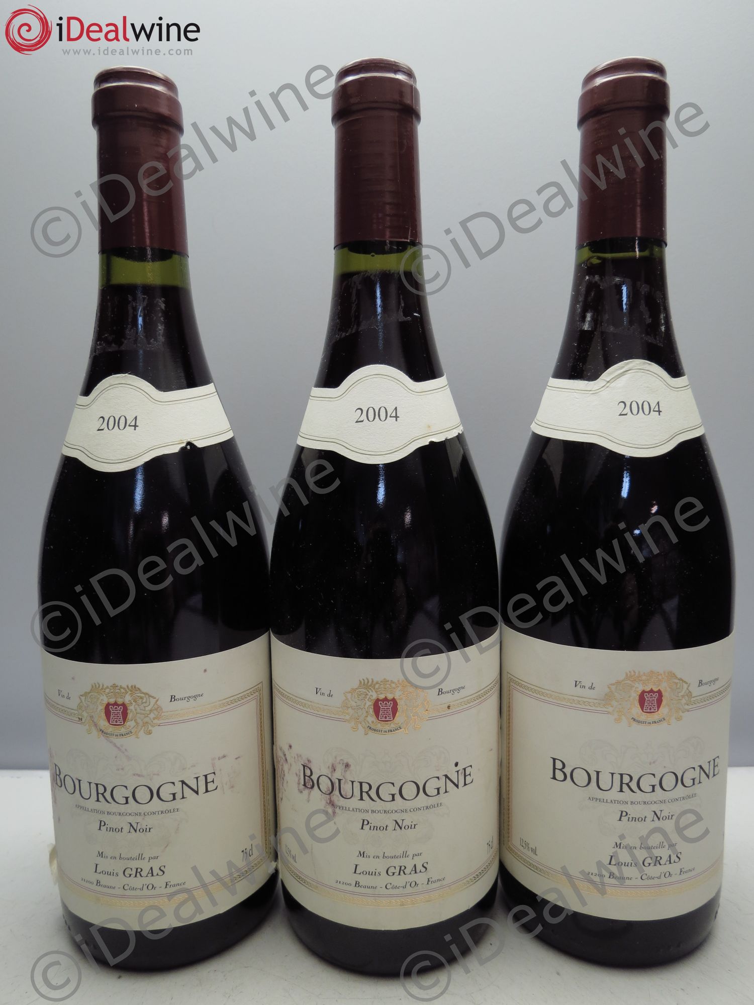 Bourgogne Pinot Noir Louis Gras(sans prix de réserve / no reserve) 2004 - Posten von 3 Flaschen - 0
