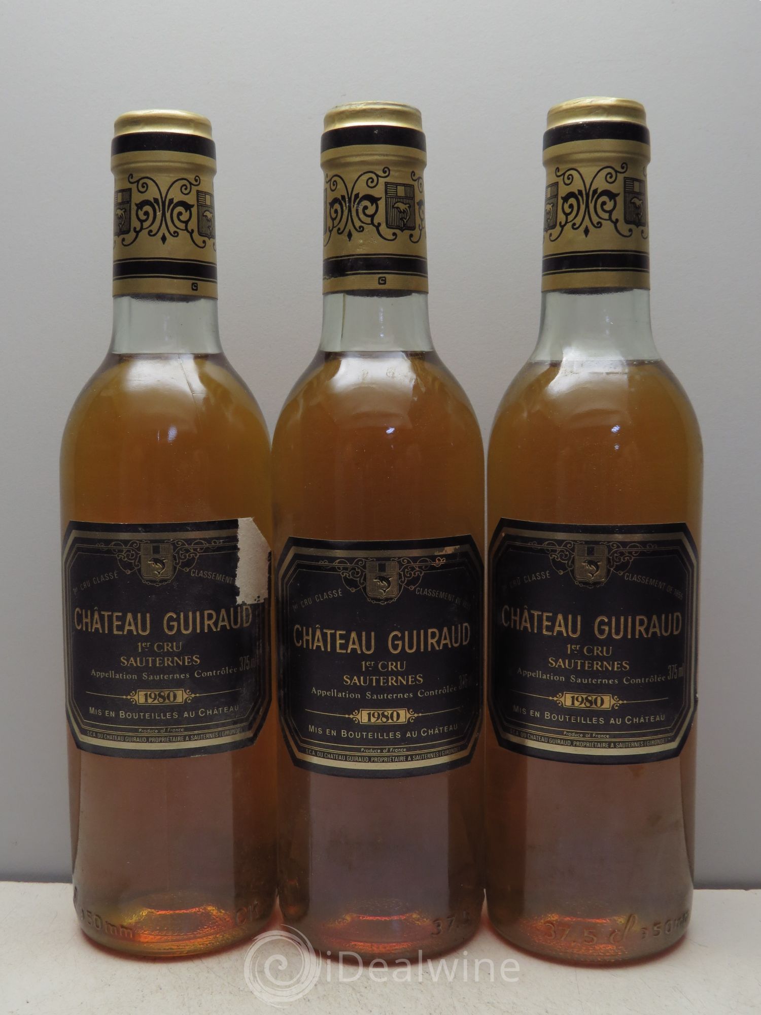 Château Guiraud 1er Grand Cru Classé (sans prix de réserve - no reserve) 1980 - Posten von 3 Demi-Flaschen - 0