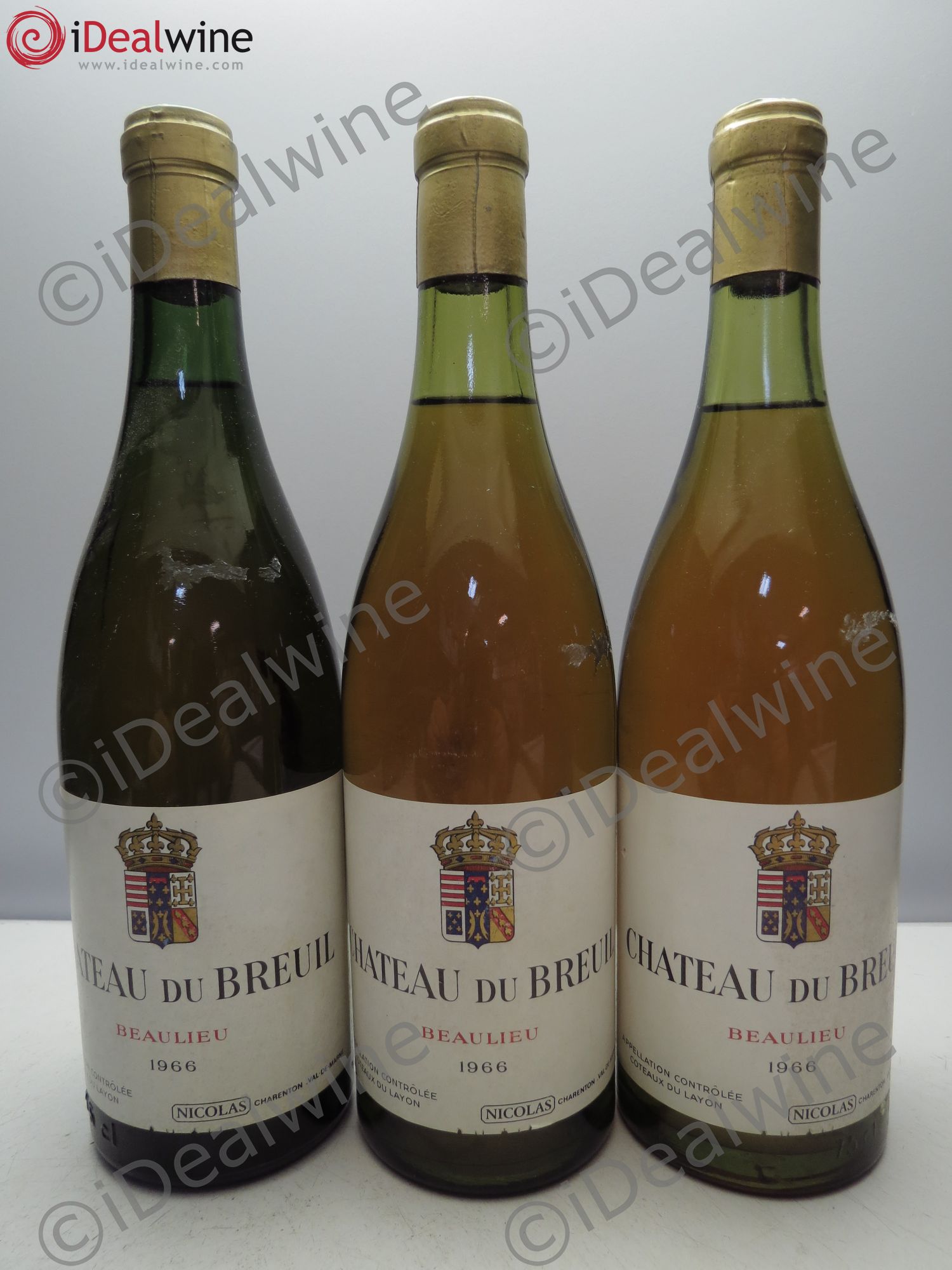 Coteaux du Layon Beaulieu (Tampon Nicolas) 1966 - Lotto di 3 bottiglie - 0