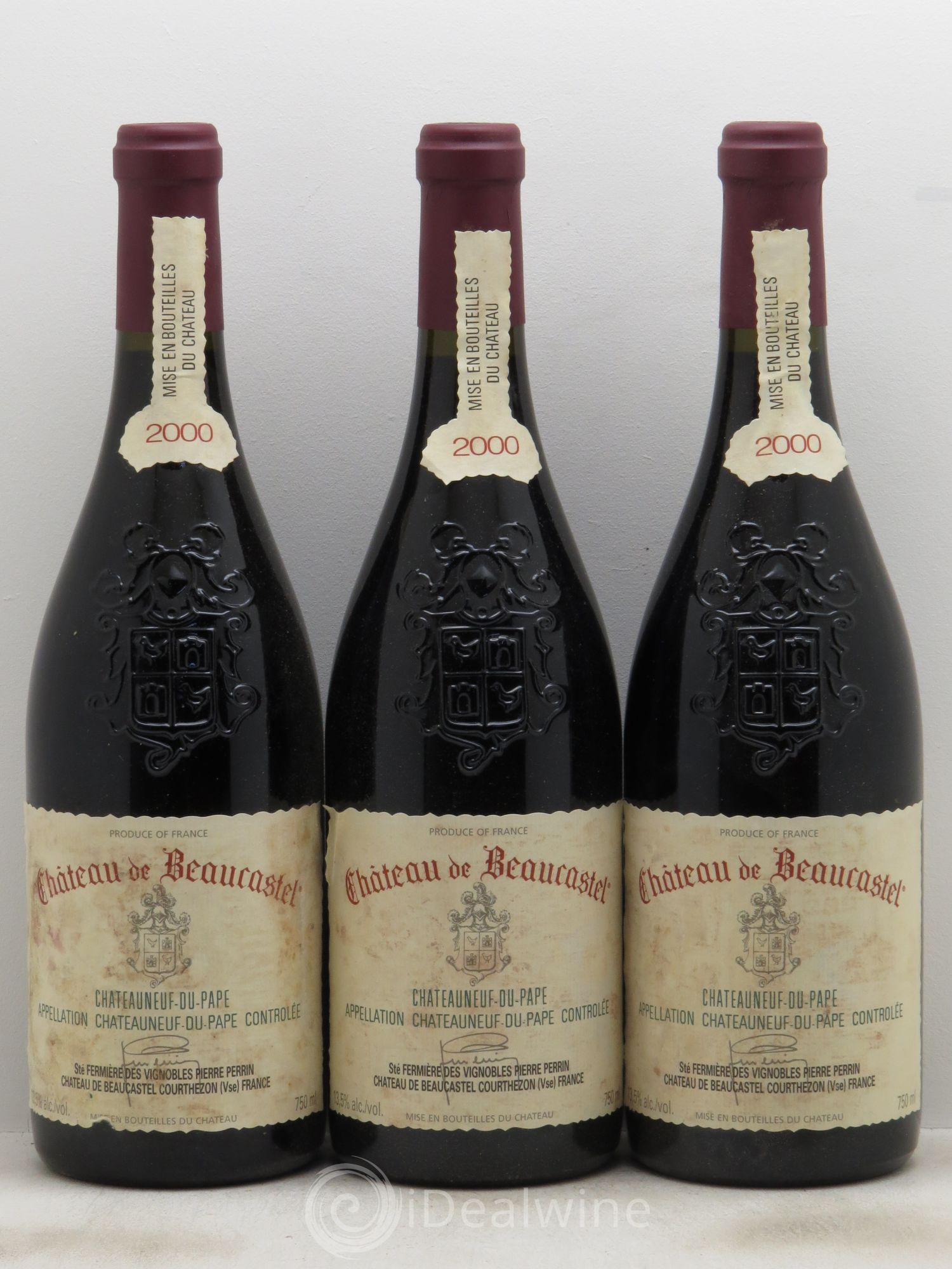 Châteauneuf-du-Pape Château de Beaucastel Famille Perrin 2000 - Lot de 3 bouteilles - 0
