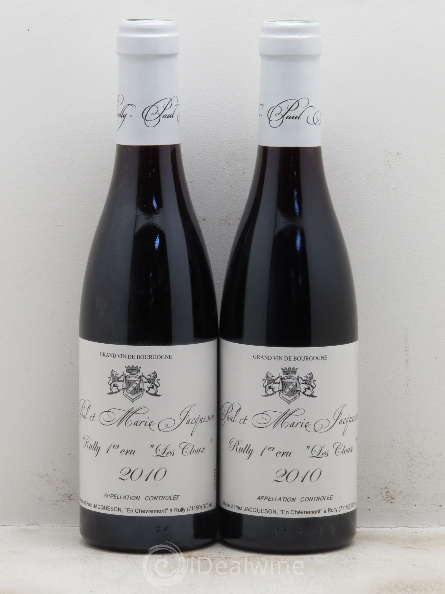 Rully 1er Cru Les Cloux Paul & Marie Jacqueson (sans prix de réserve - no reserve) 2010 - Posten von 2 Demi-Flaschen - 0