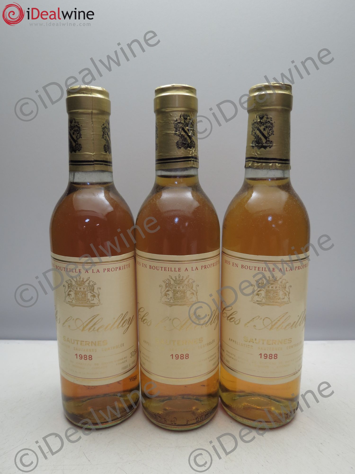 Sauternes Clos l'Abeilley(sans prix de réserve/no reserve) 1988 - Posten von 3 Demi-Flaschen - 0