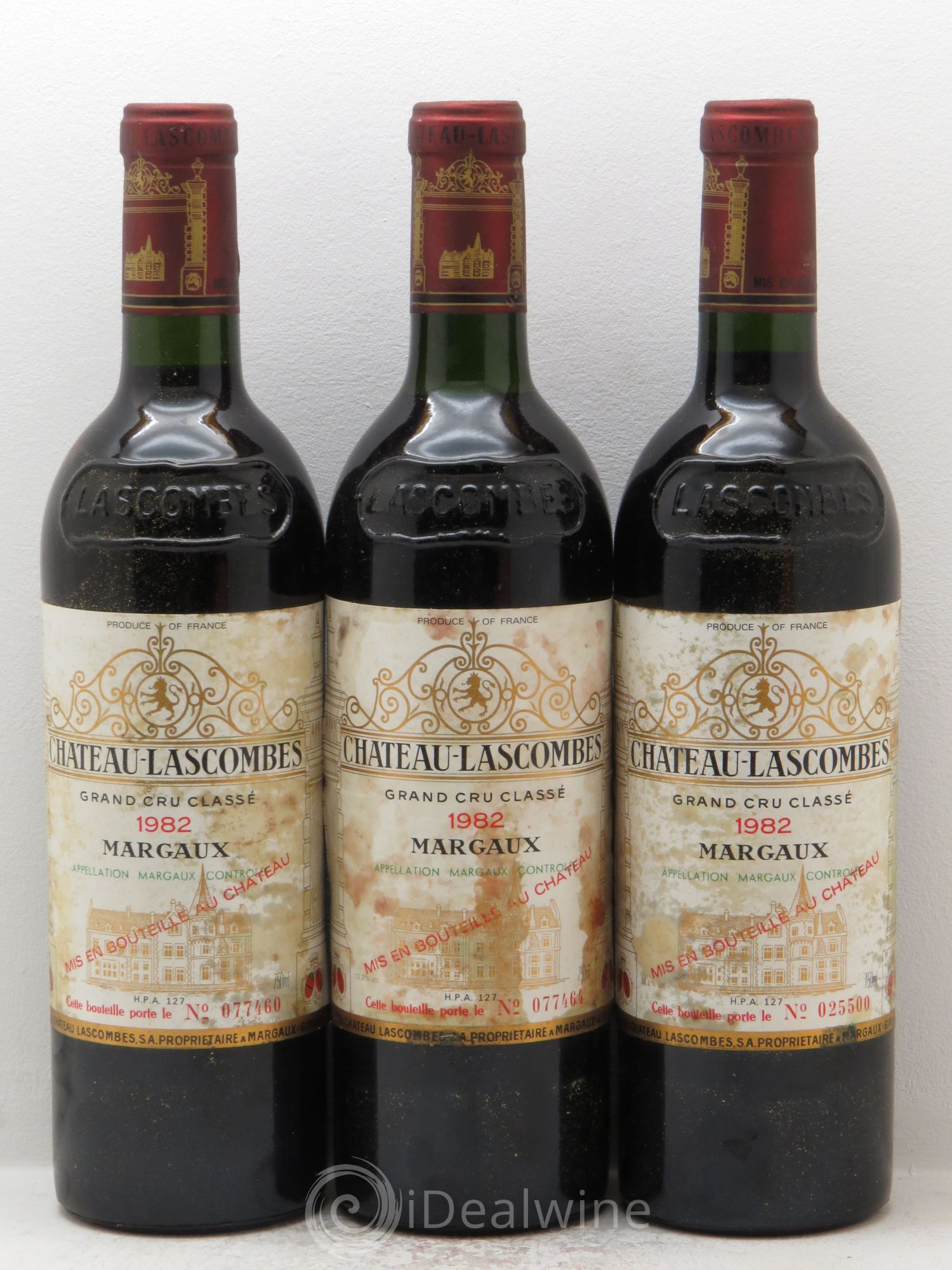 Château Lascombes 2ème Grand Cru Classé 1982 - Lot de 3 bouteilles - 0