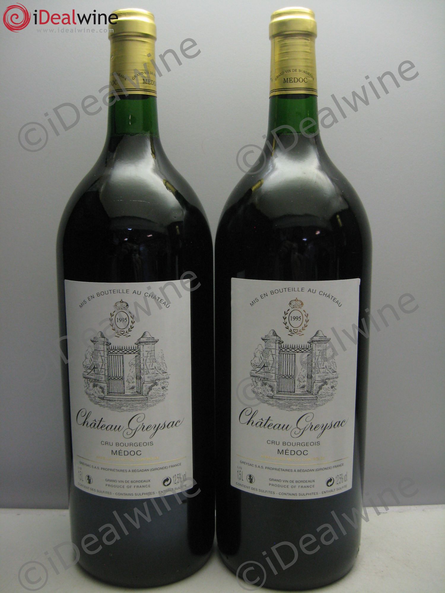 Château Greysac Cru Bourgeois 1995 - Lot de 2 magnums - 0