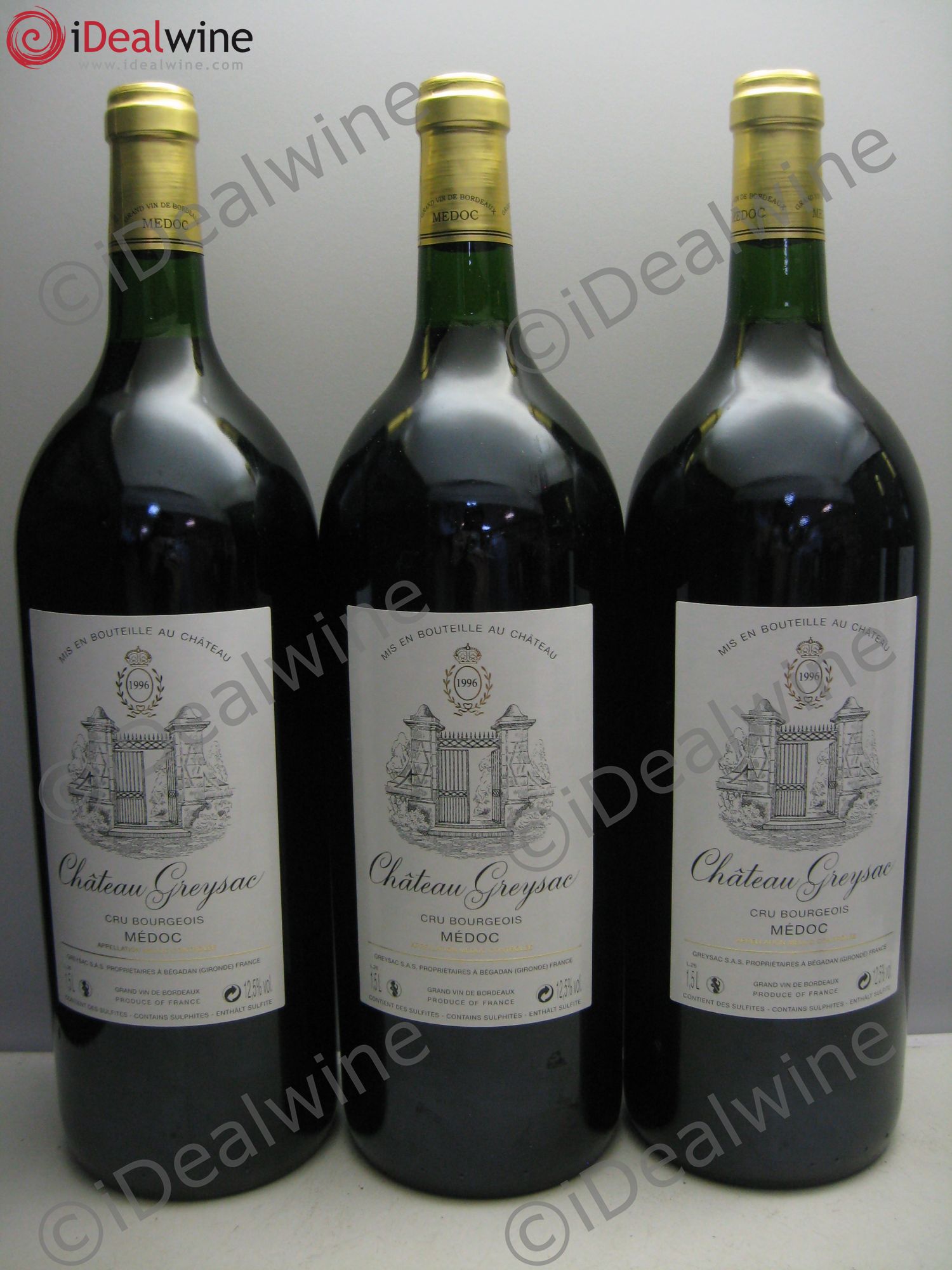 Château Greysac Cru Bourgeois 1996 - Lot de 3 magnums - 0