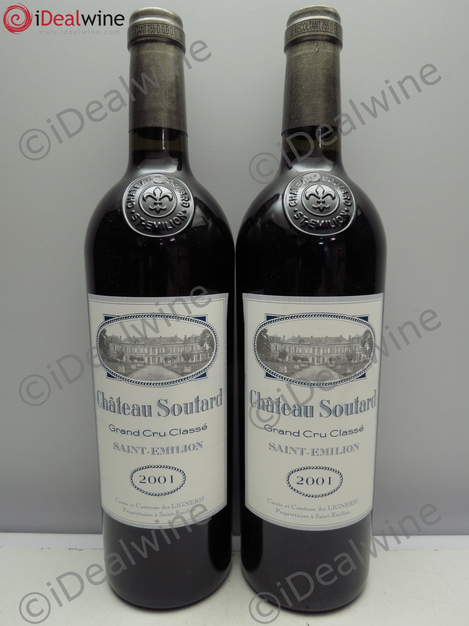 Château Soutard Grand Cru Classé 2001 - Lot de 2 bouteilles - 0
