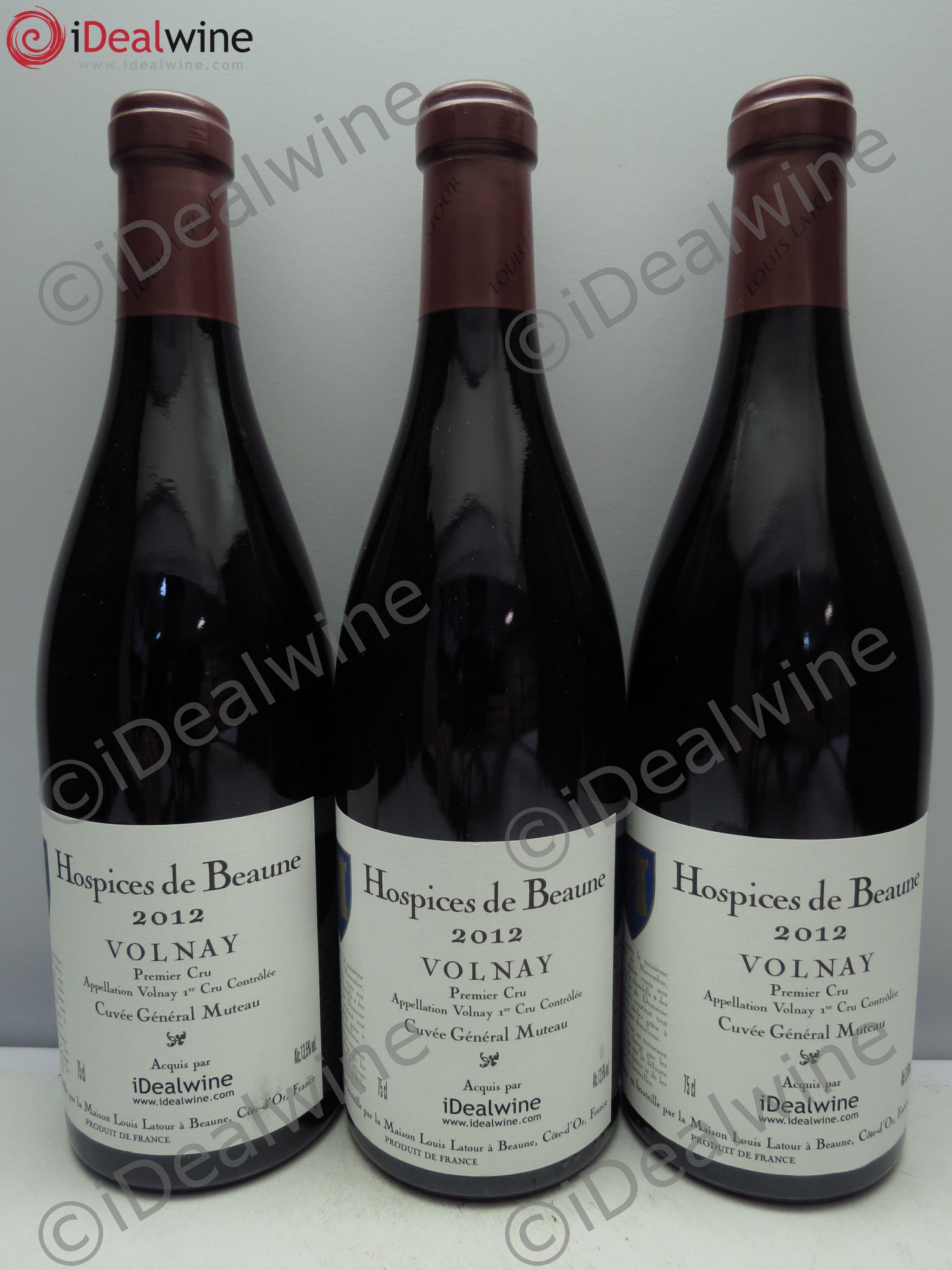 Volnay 1er Cru Cuvée Général Muteau - Hospices de Beaune 2012 - Posten von 3 Flaschen - 0