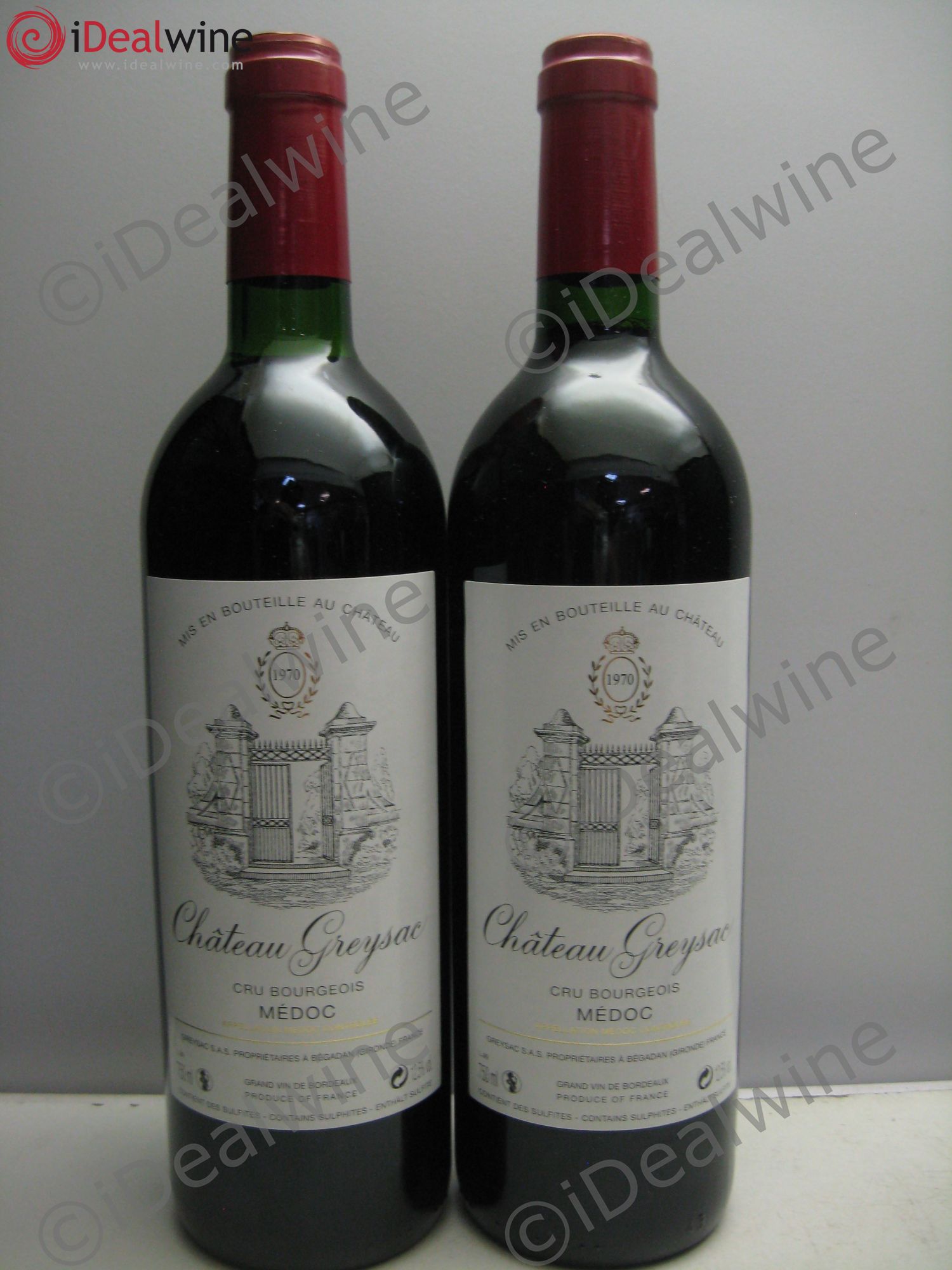 Château Greysac Cru Bourgeois 1970 - Lot de 2 bouteilles - 0
