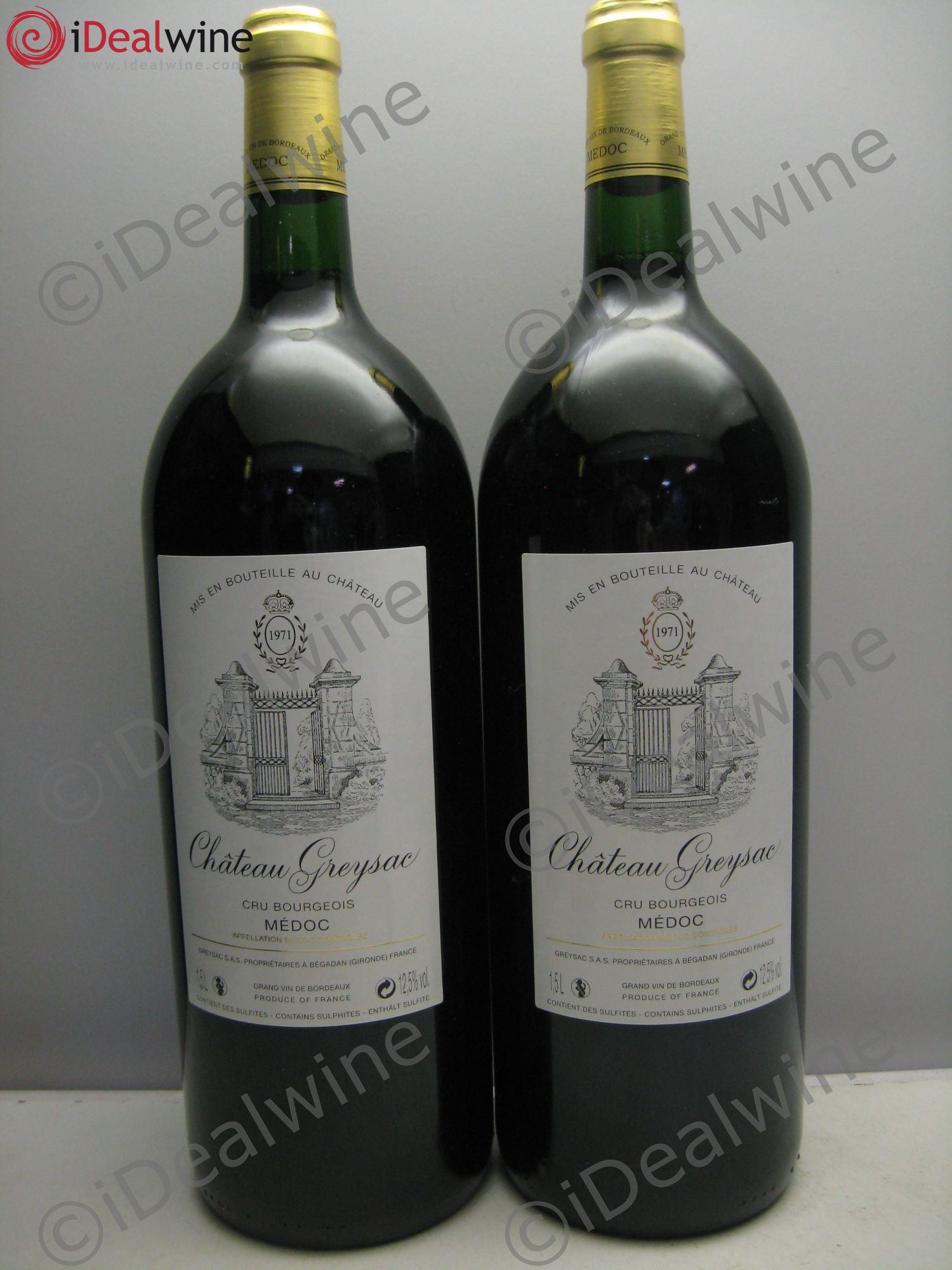 Château Greysac Cru Bourgeois 1971 - Lot de 2 magnums - 0