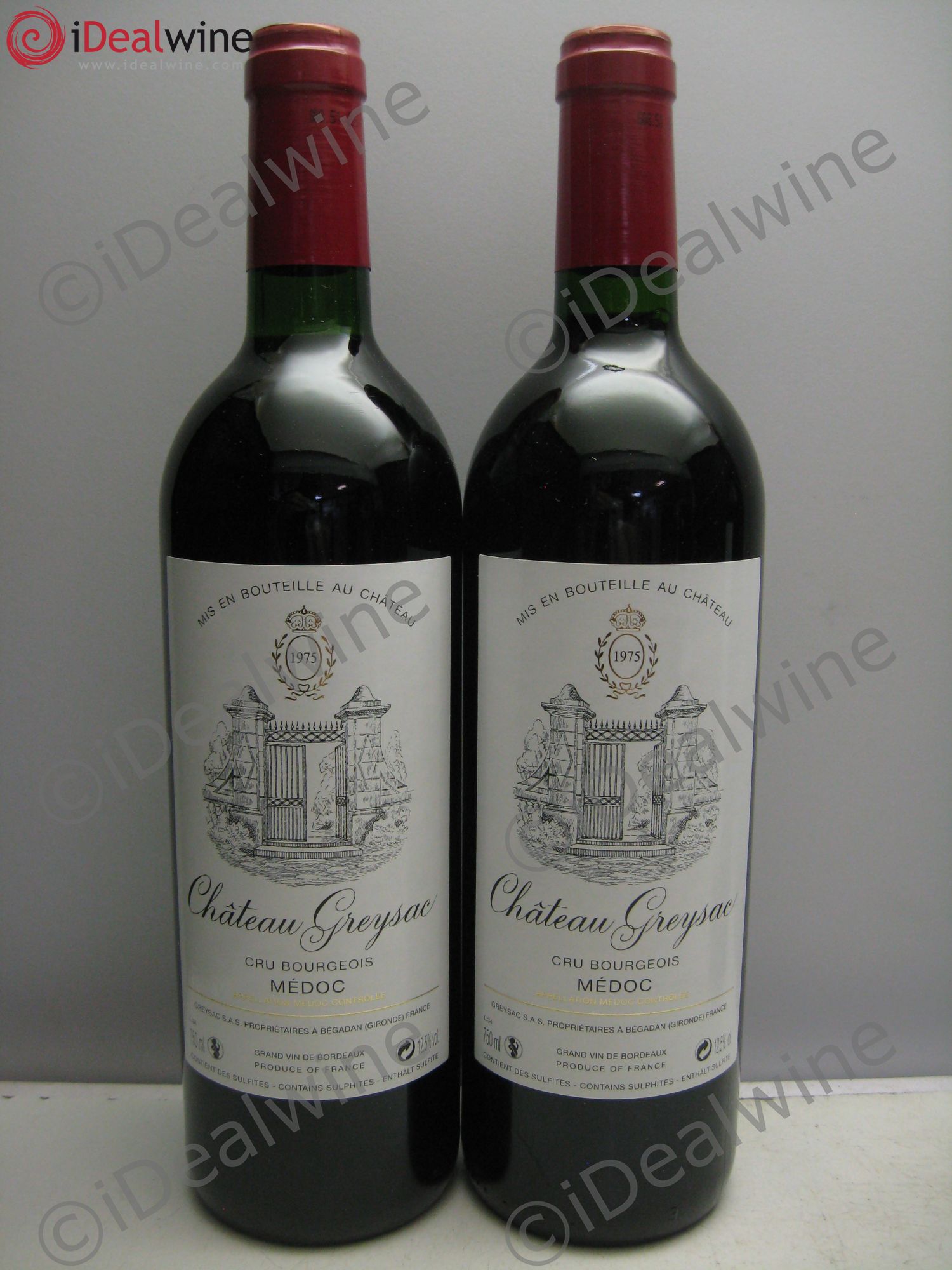 Château Greysac Cru Bourgeois 1975 - Lot de 2 bouteilles - 0