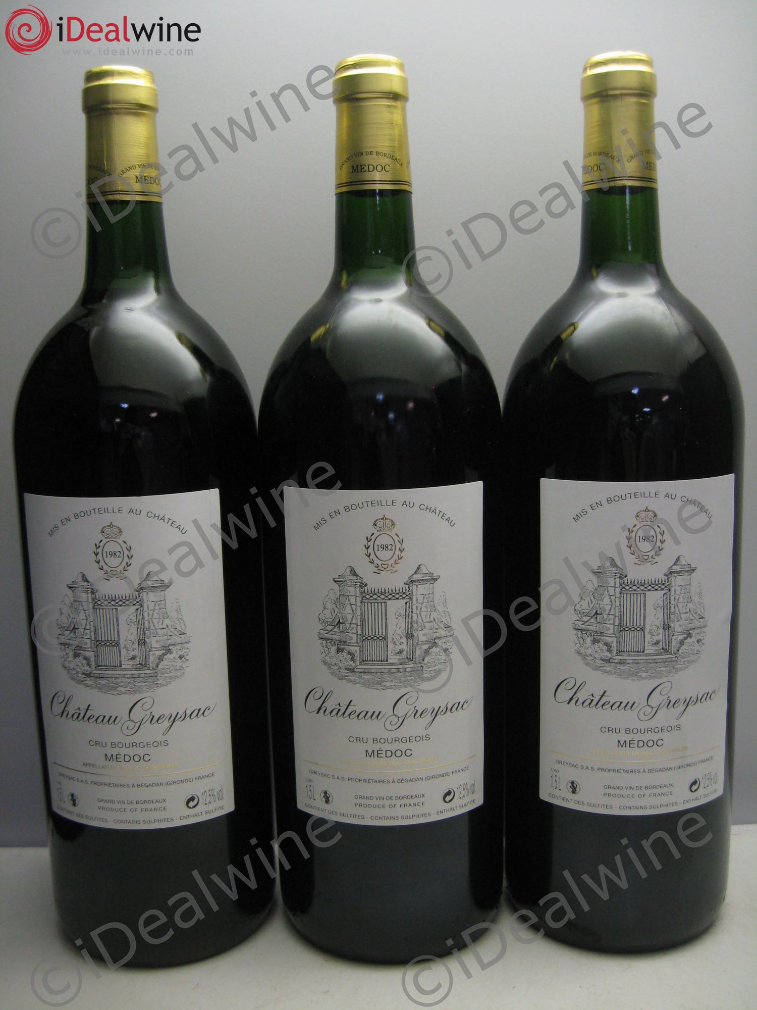 Château Greysac Cru Bourgeois 1982 - Lot de 3 magnums - 0