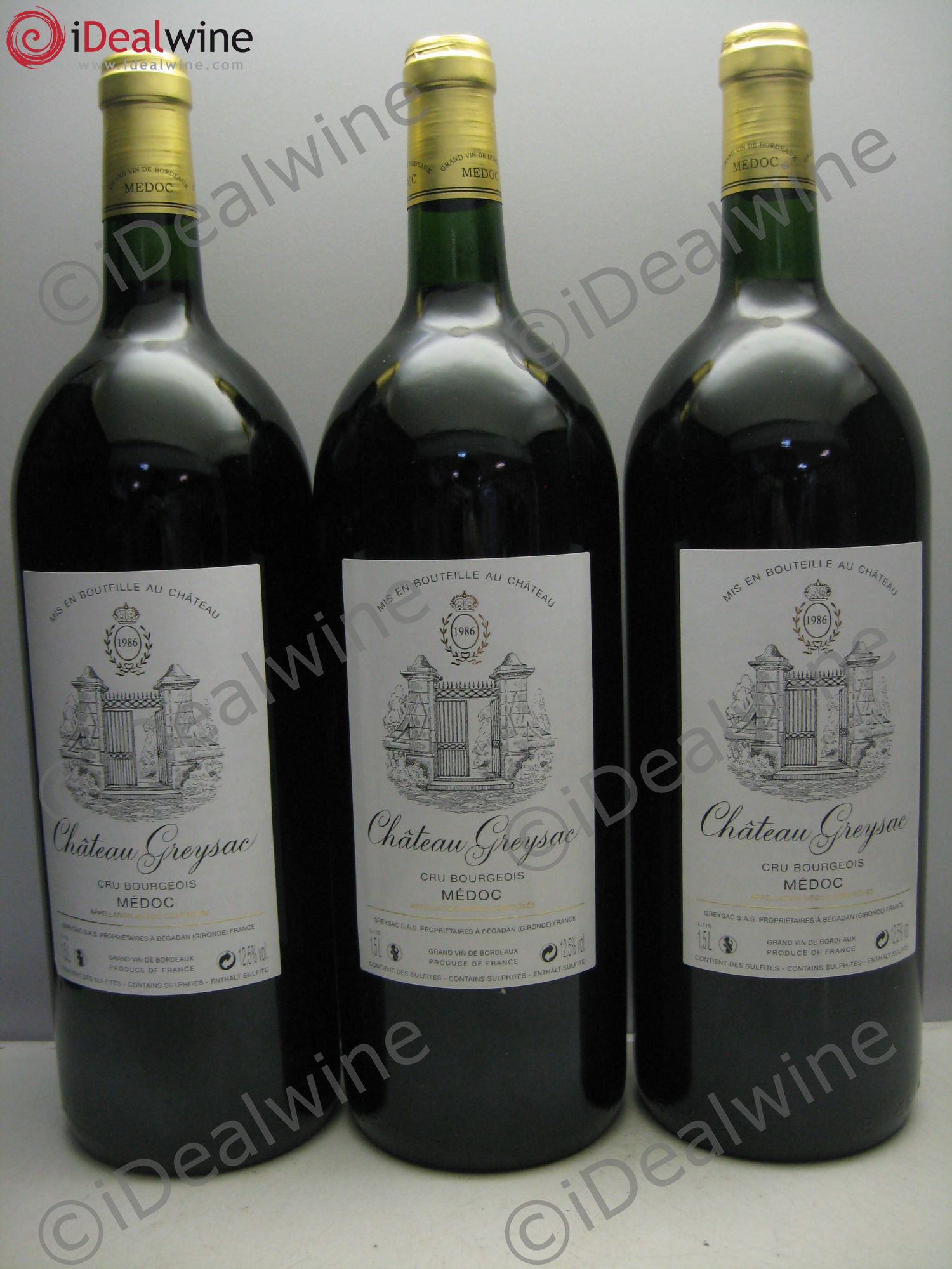Château Greysac Cru Bourgeois 1986 - Lot de 3 magnums - 0