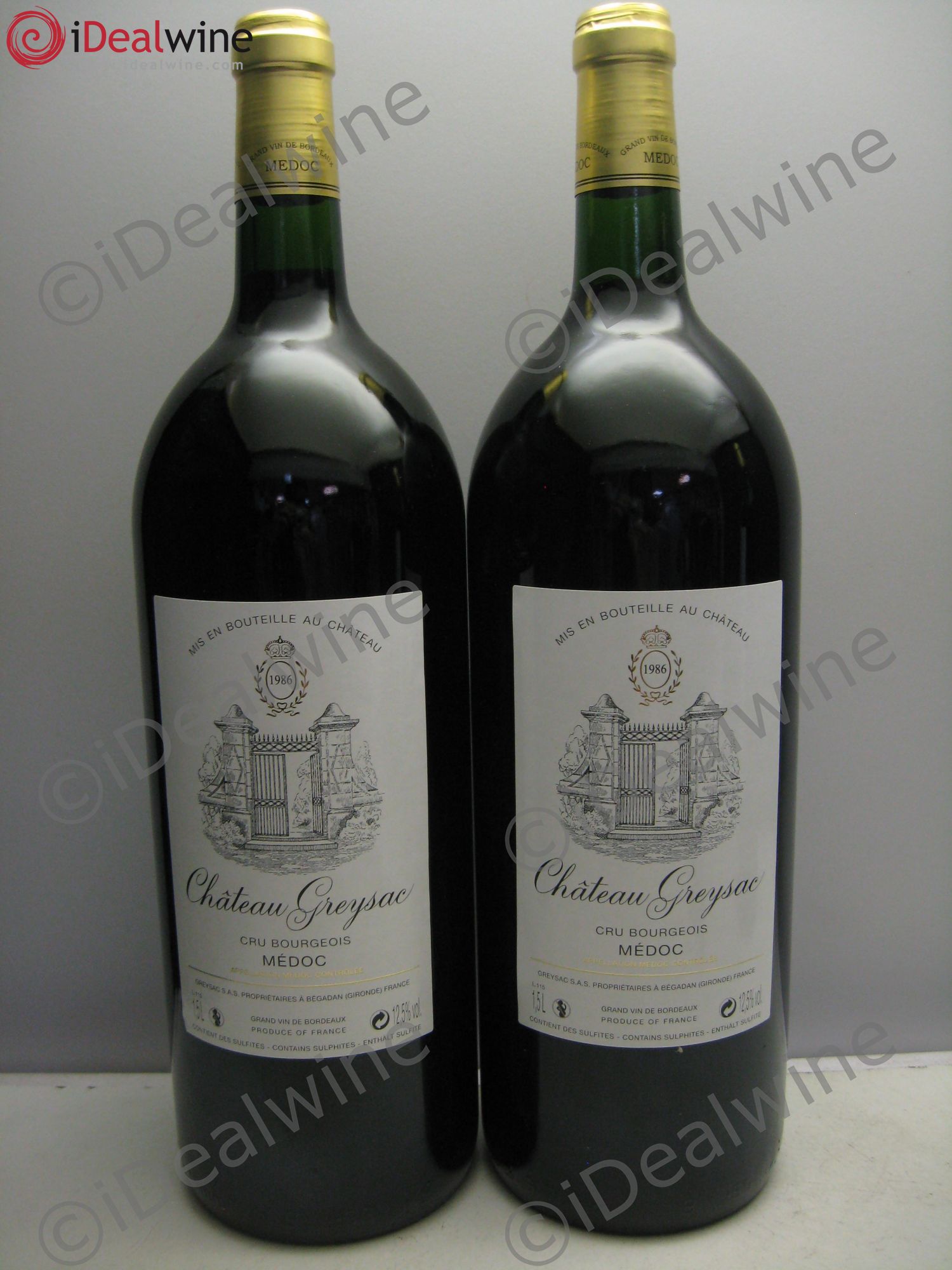 Château Greysac Cru Bourgeois 1986 - Lot de 2 magnums - 0