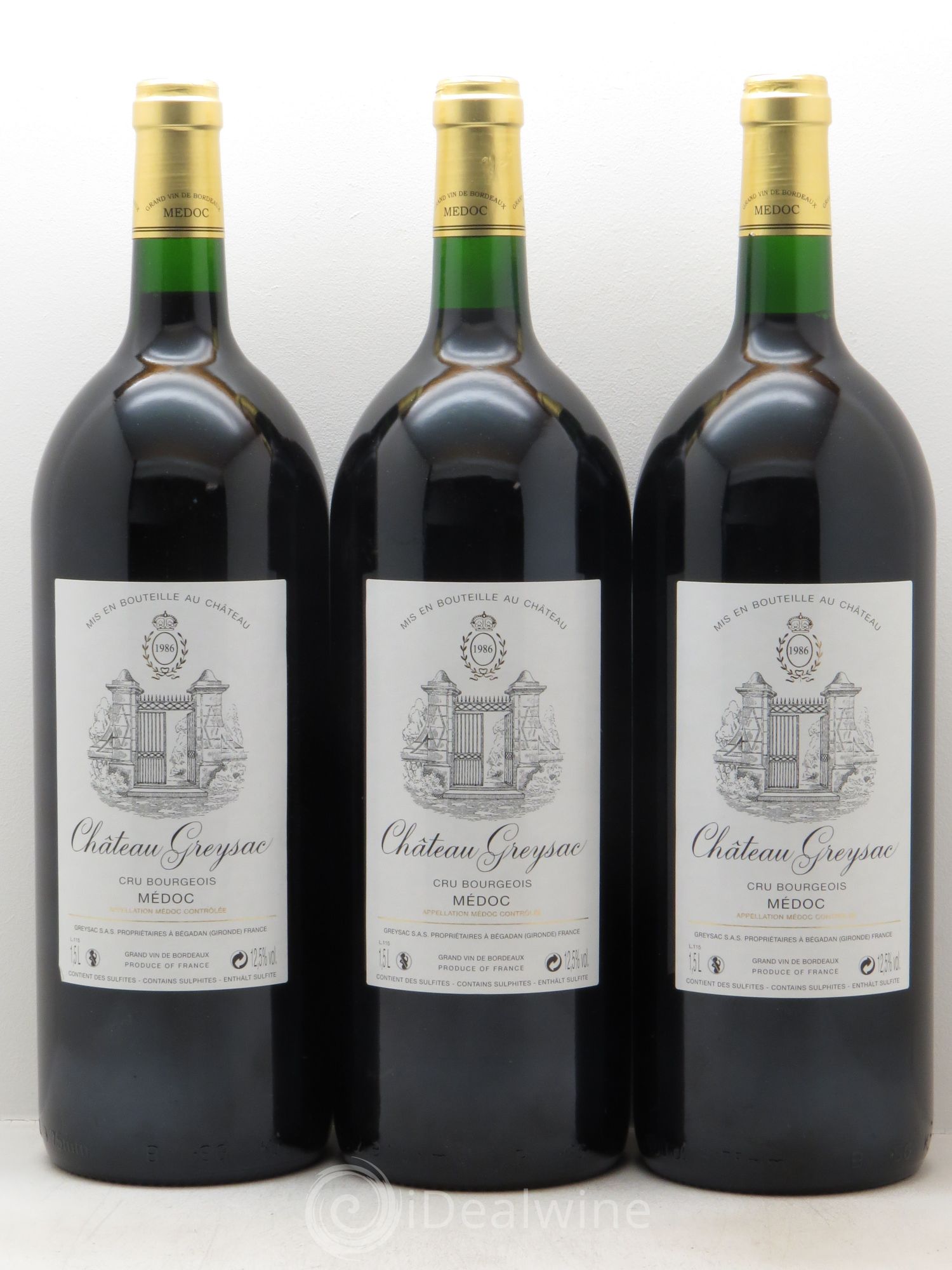 Château Greysac Cru Bourgeois 1986 - Lot de 3 magnums - 0