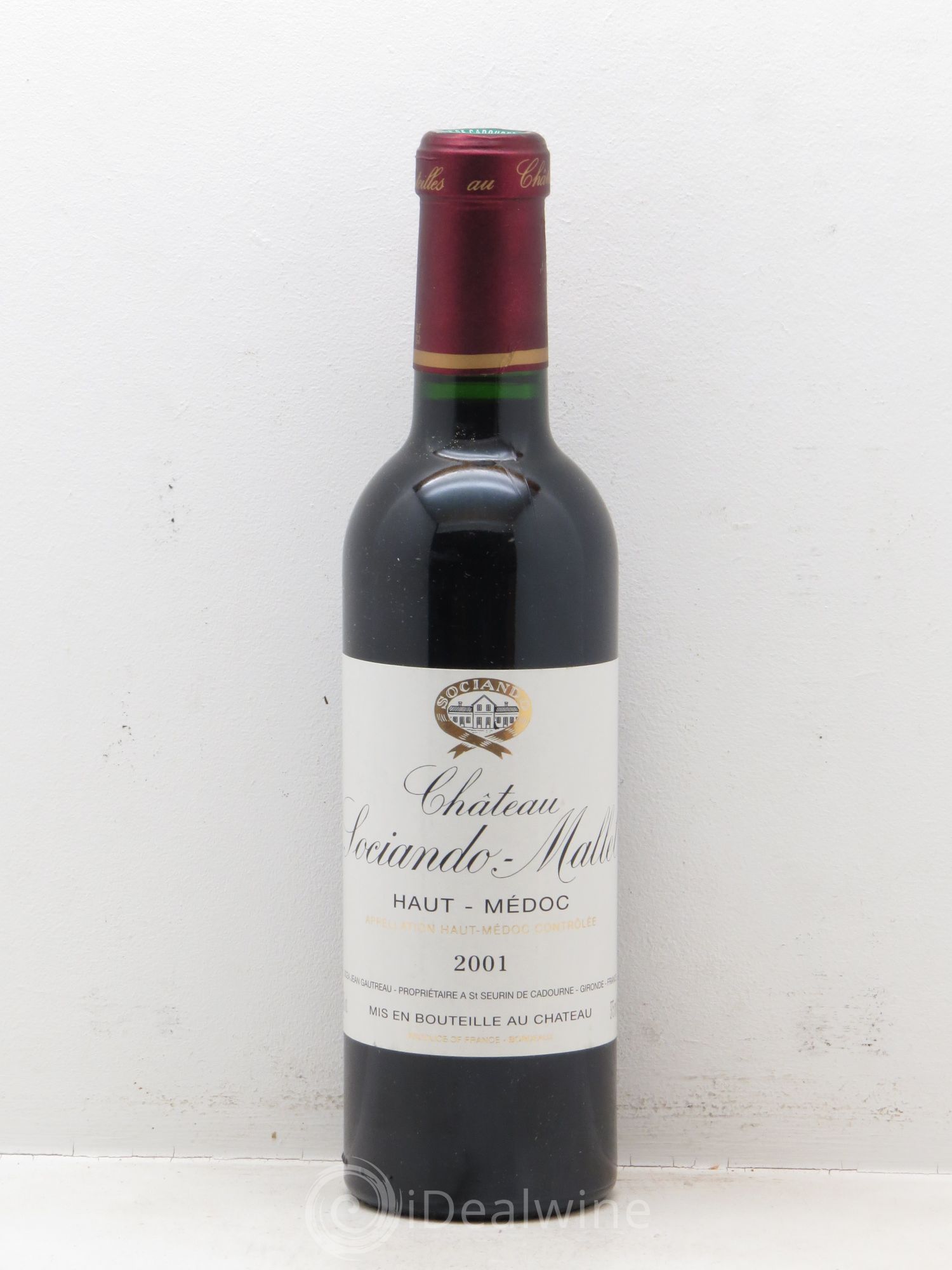 Château Sociando Mallet 2001 - Lot de 1 demi bouteille - 0