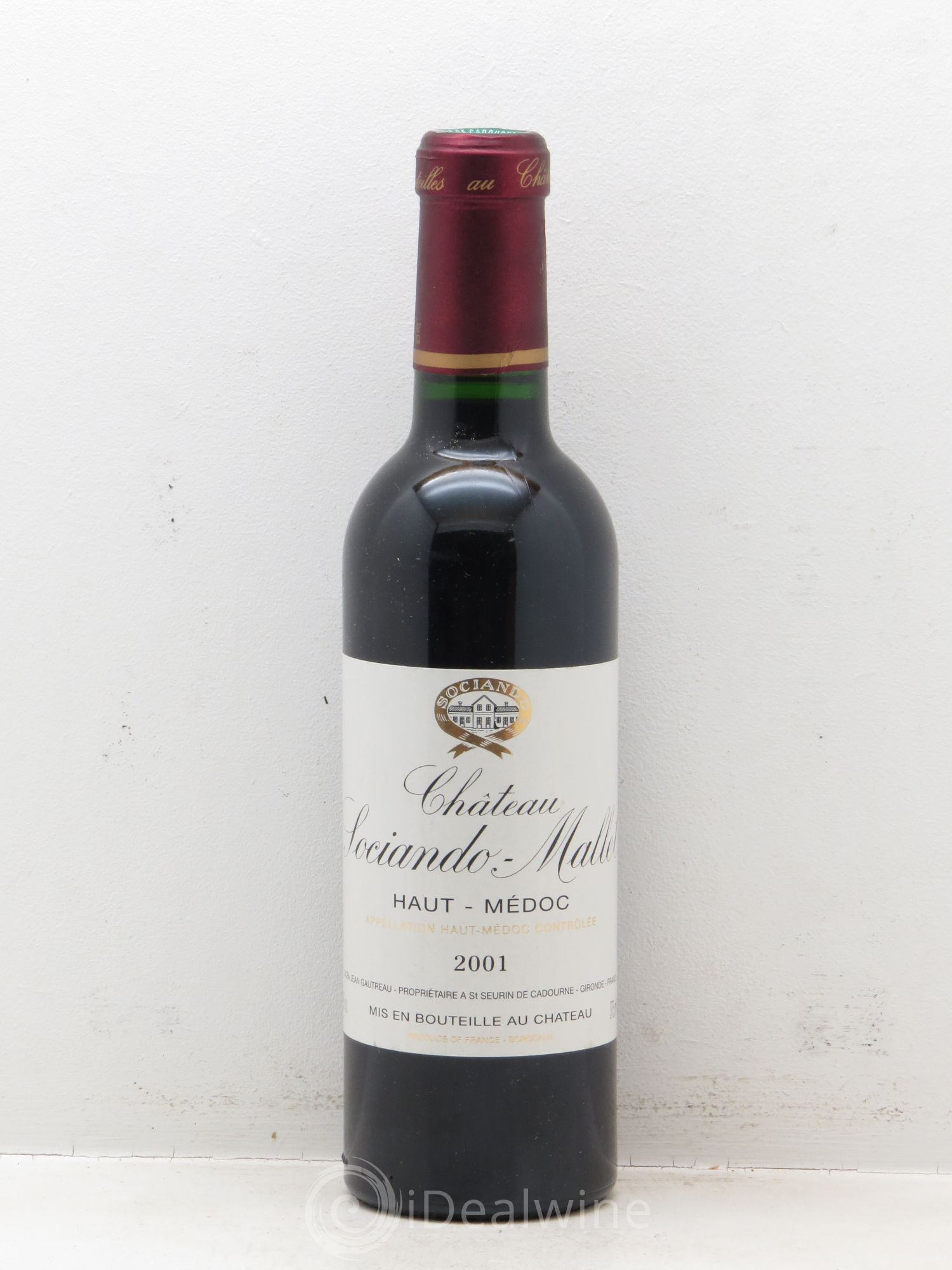 Château Sociando Mallet 2001 - Lot de 1 demi bouteille - 0
