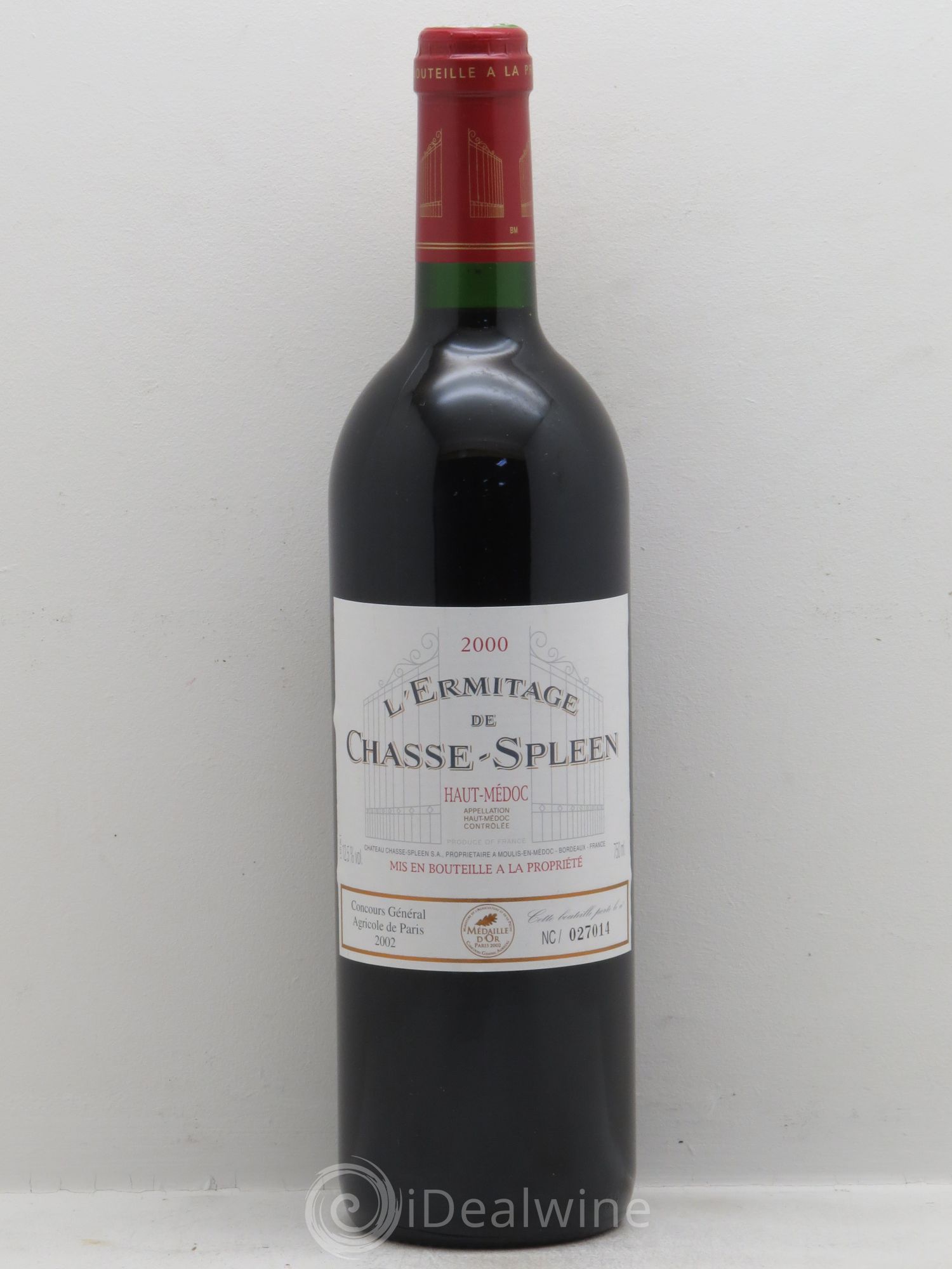Héritage (Ermitage) de Chasse Spleen 2000 - Lot de 1 bouteille - 0