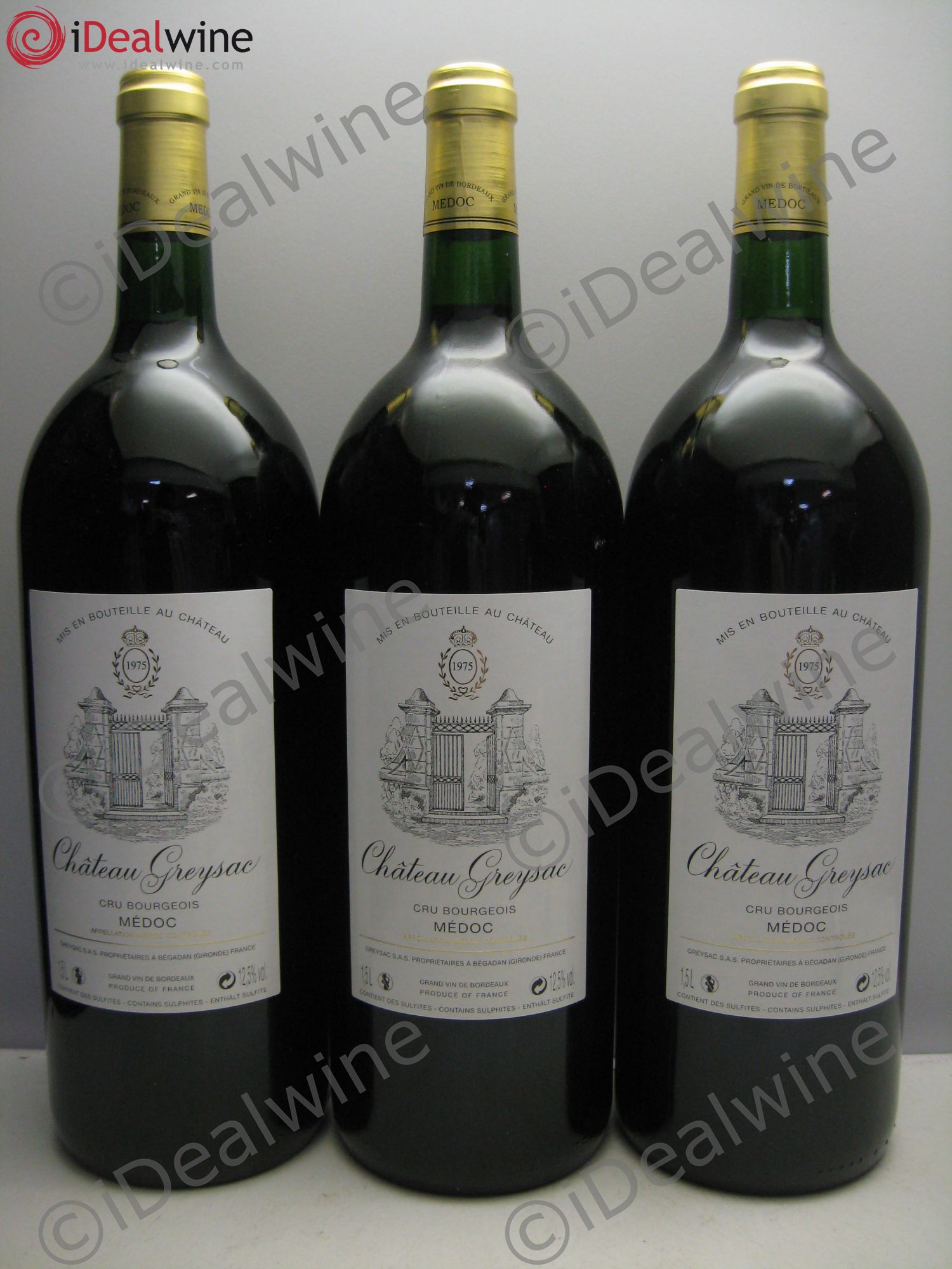 Château Greysac Cru Bourgeois 1975 - Lot de 3 magnums - 0