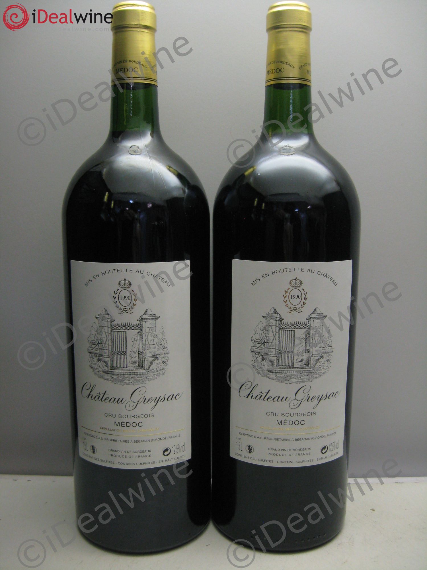 Château Greysac Cru Bourgeois 1990 - Lot de 2 magnums - 0